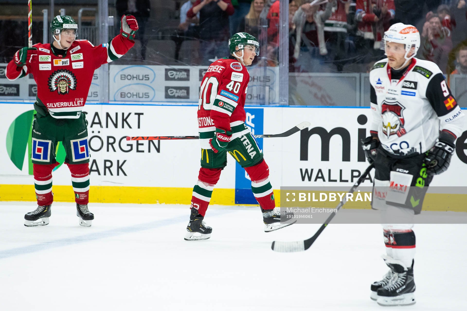 Frölundas Joel Mustonen jublar
