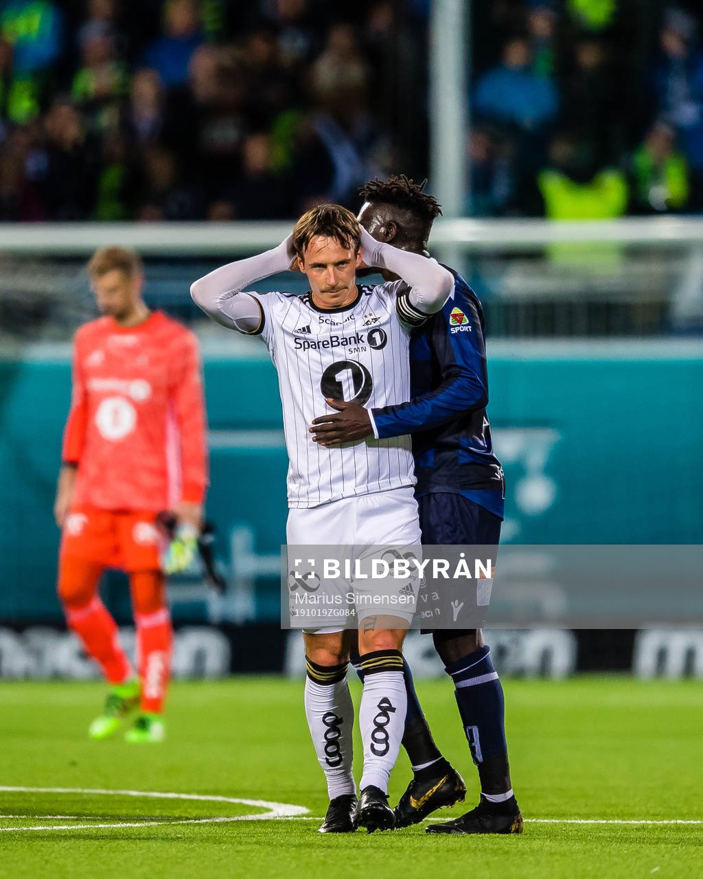 Mike Lindemann Jensen of Rosenborg looks dejected after the Eliteserien match between Kristiansund and Rosenborg on October 19, 2019 in Kristiansund.