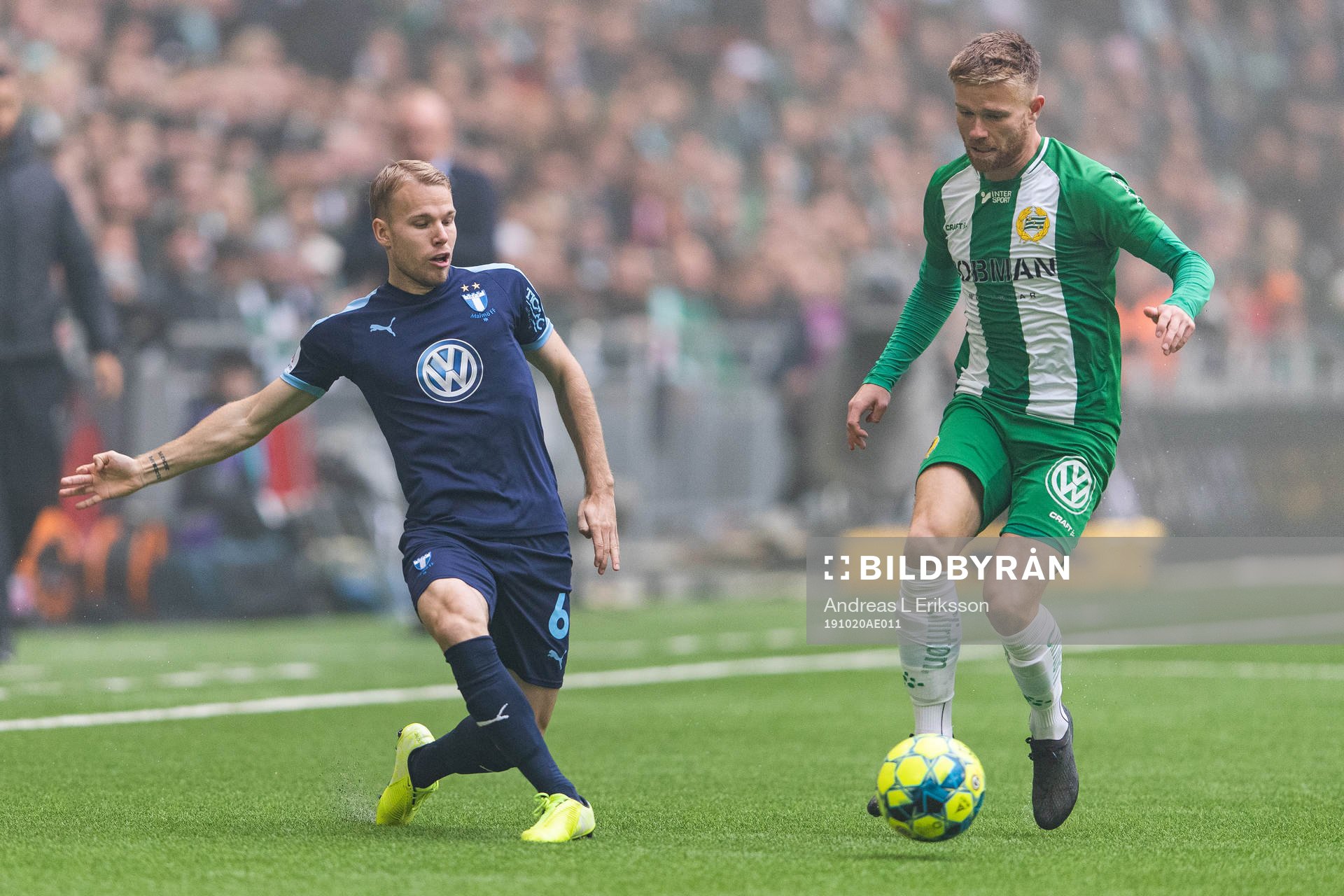 Malmö FFs Oscar Lewicki och Hammarbys Dennis Widgren