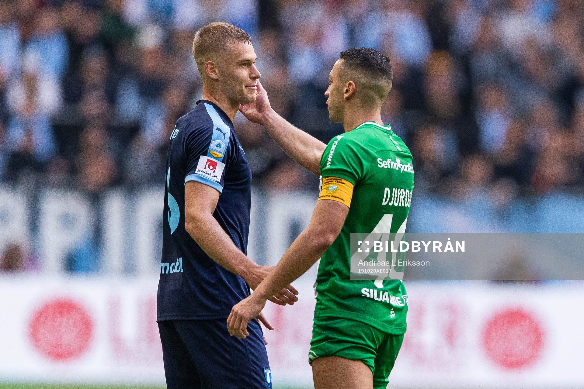 Malmö FFs Felix Beijmo och Hammarbys Nikola Djurdjic