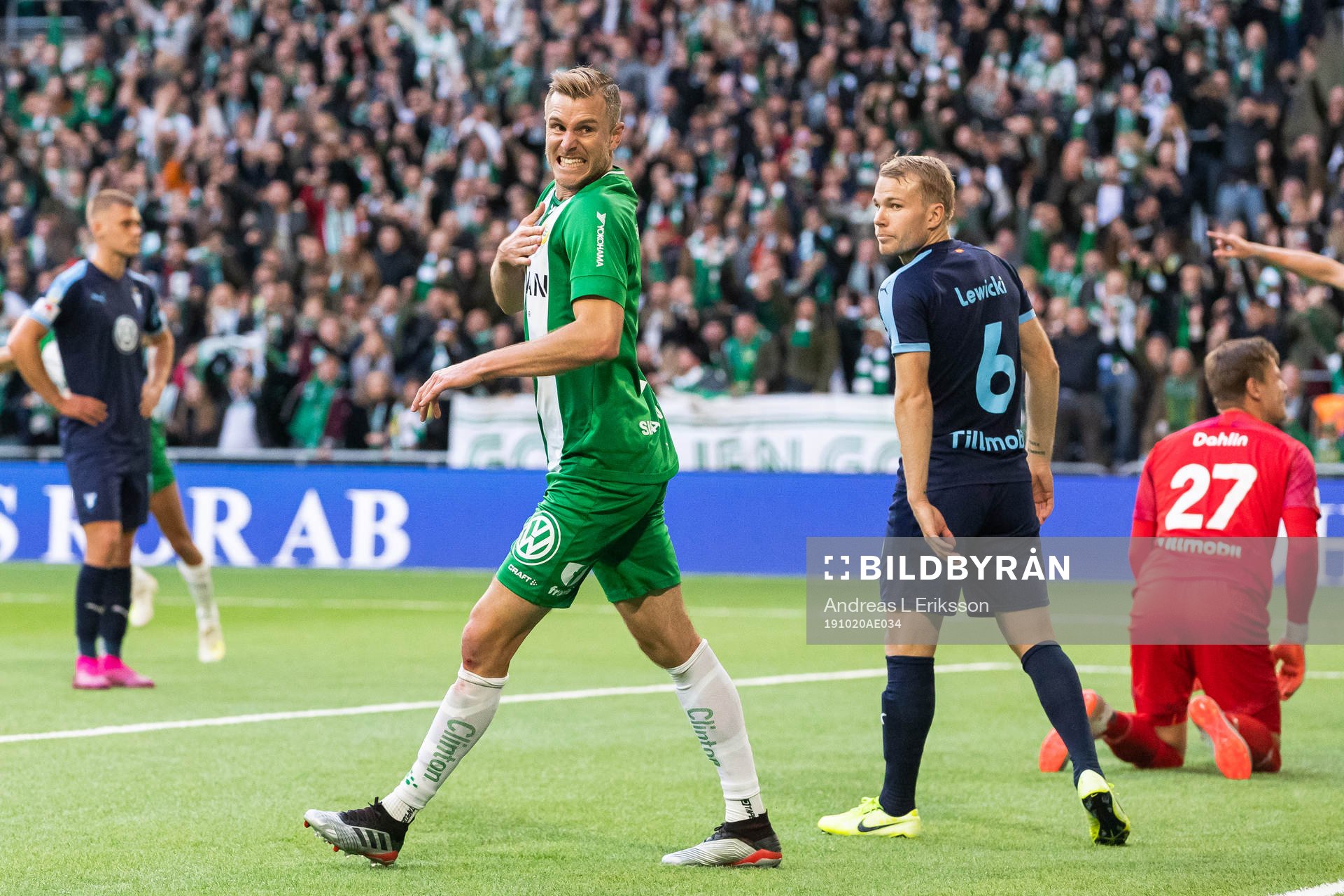 Hammarbys Richard Magyar jublar