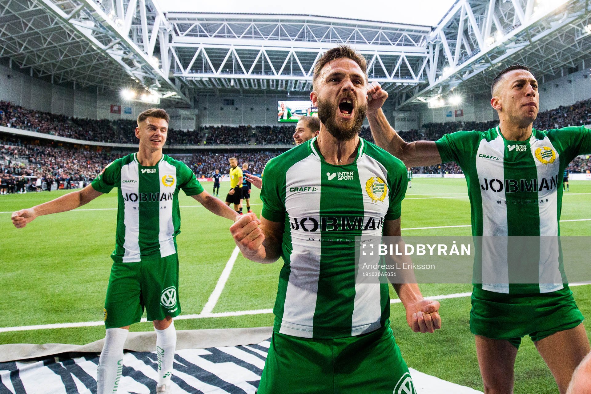 Hammarbys Alexander Kacaniklic, Mats Solheim och Nikola