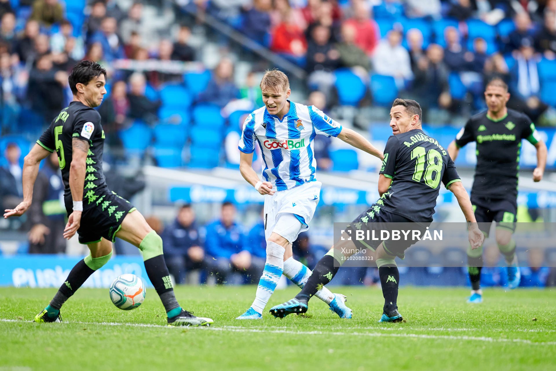 Martin Ødegaard during the La Liga match between Real Sociedad and Real Betis Balompie on October 20, 2019 in San Sebastian, Spain. 