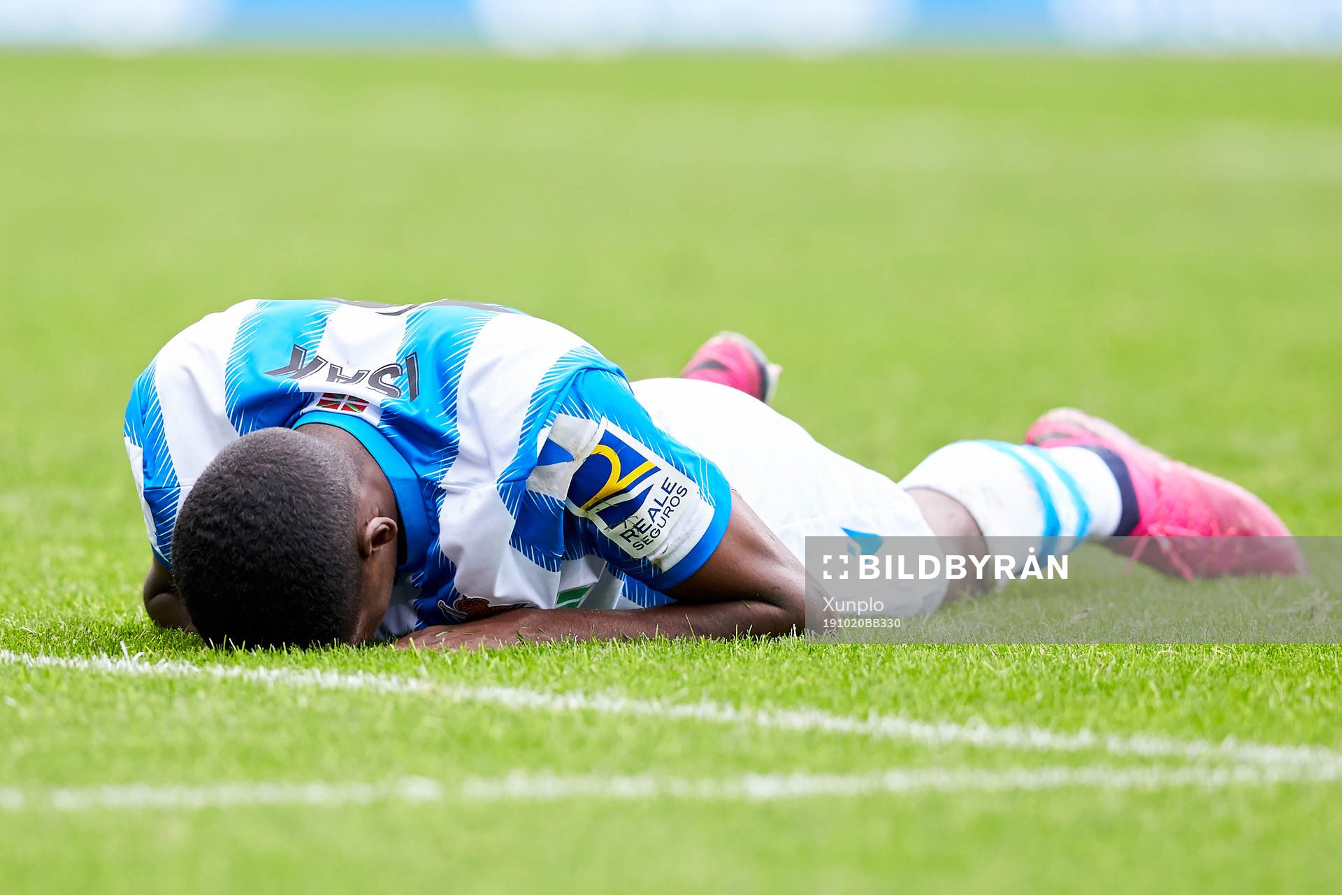 Alexander Isak during the La Liga match between Real Sociedad and Real Betis Balompie on October 20, 2019 in San Sebastian, Spain. 