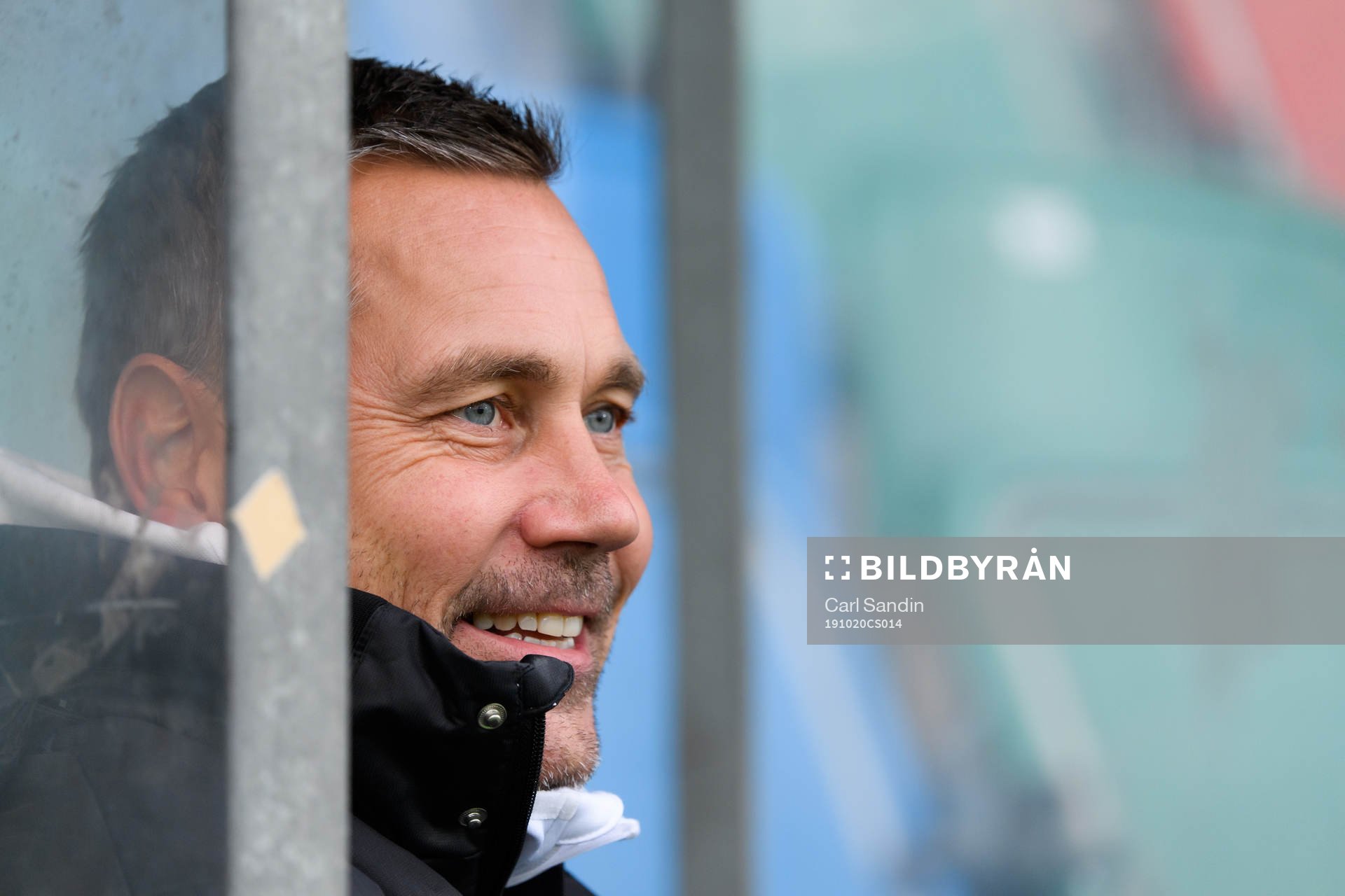Göteborgs tränare Marcus Lantz under fotbollsmatchen i Damallsvenskan mellan Kopparbergs Göteborg och Växjö den 20 oktober 2019 i Göteborg.