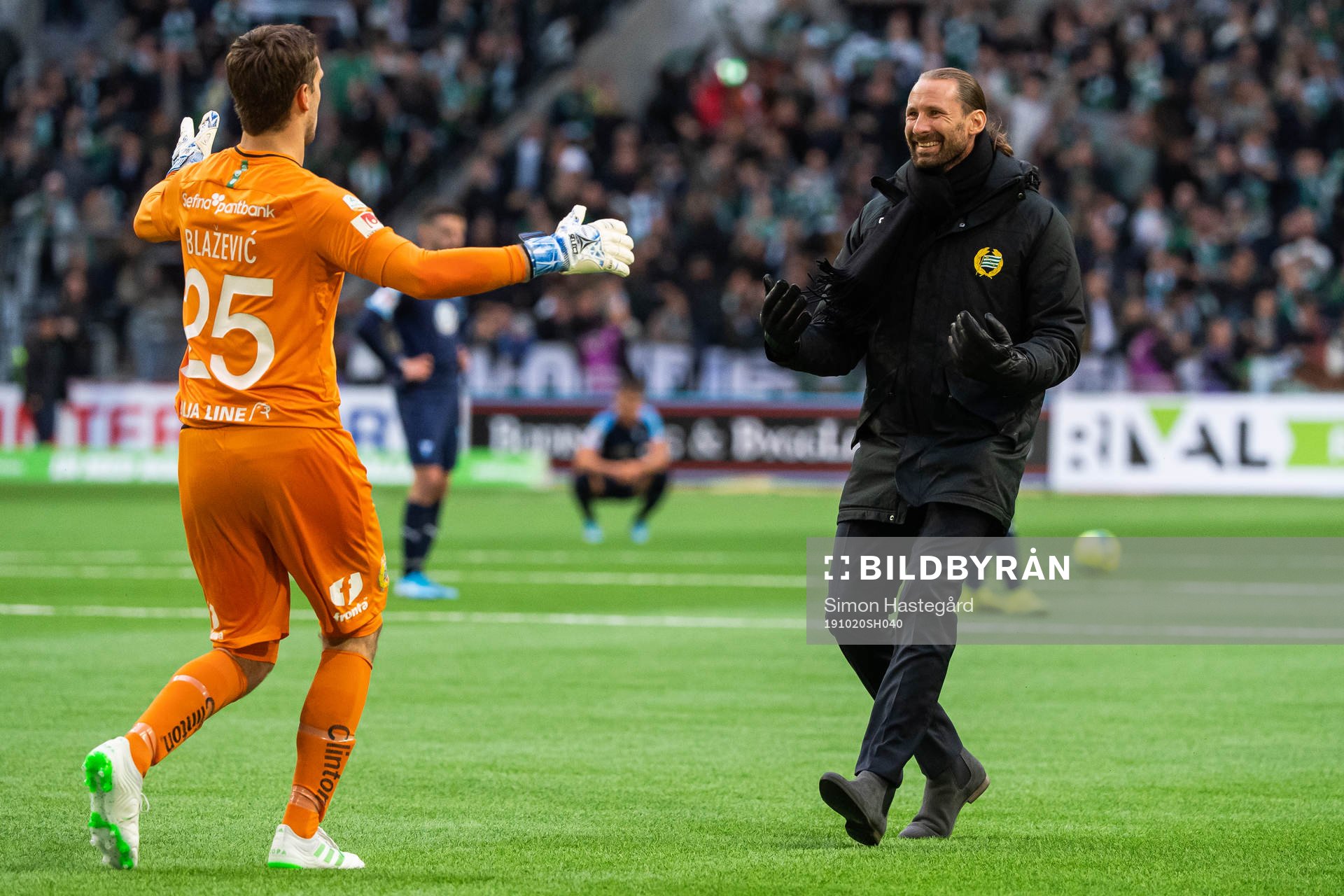 Hammarbys målvakt Davor Blazevic och målvakt Johan Wiland