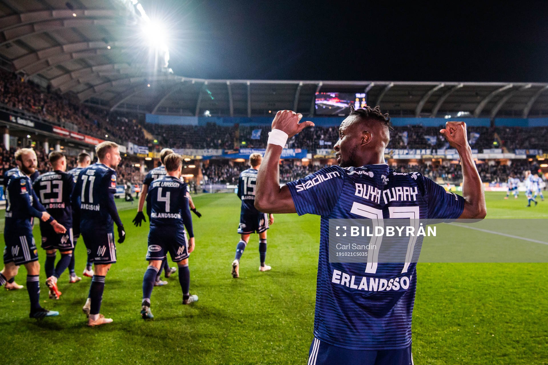 Djurgårdens Mohamed Buya Turay jublar