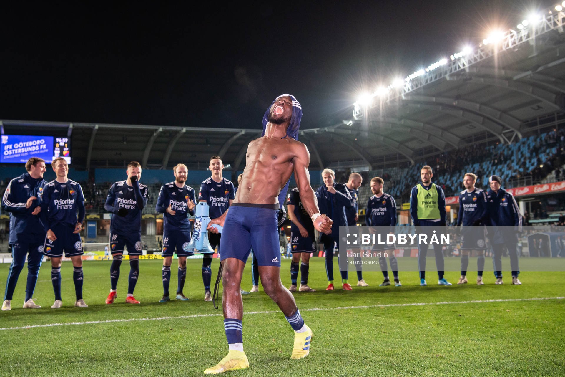Djurgårdens Mohamed Buya Turay jublar