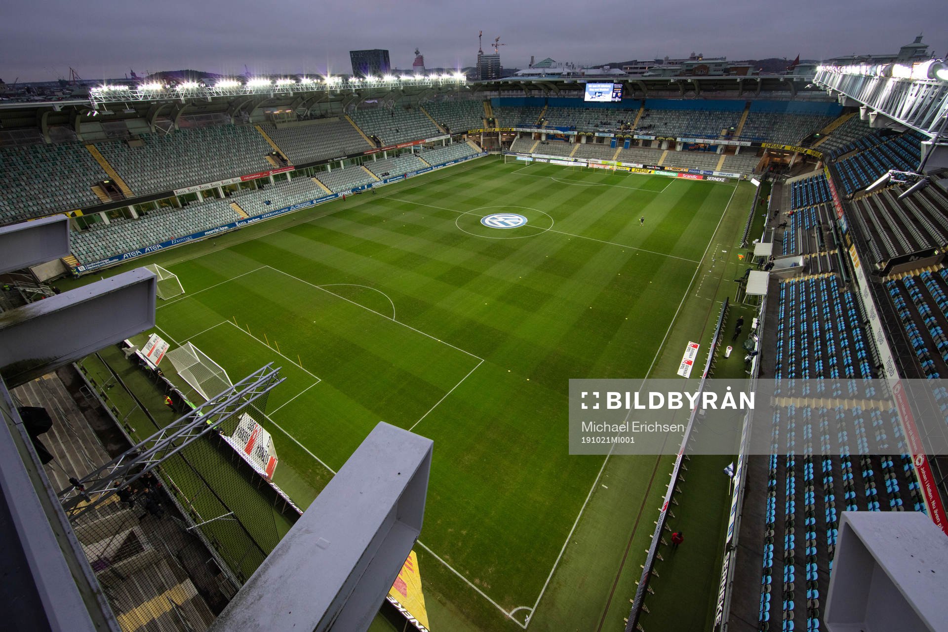 Vy över Gamla Ullevi innan fotbollsmatchen i Allsvenskan
