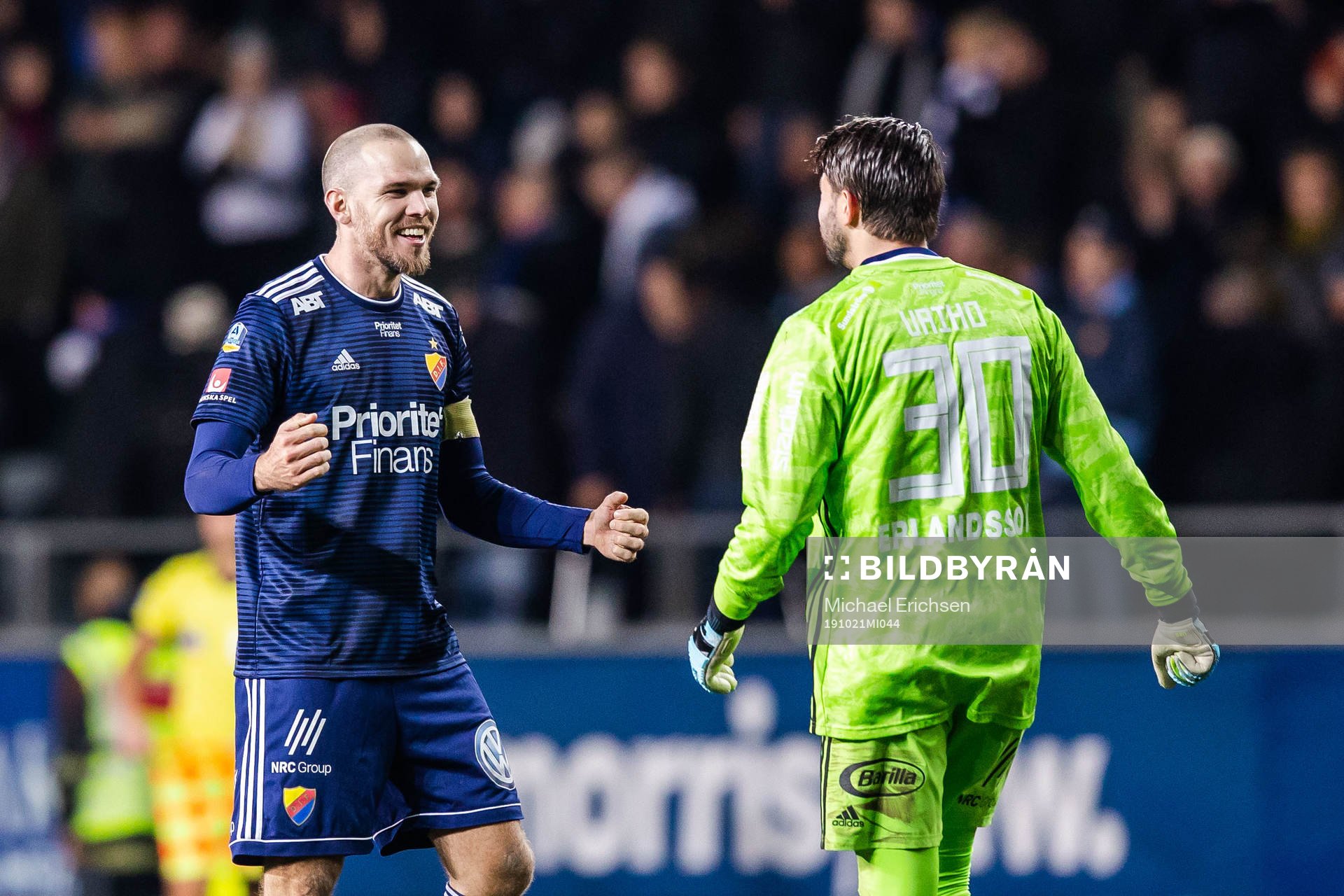 Djurgårdens Marcus Danielson och målvakt Tommi Vaiho
