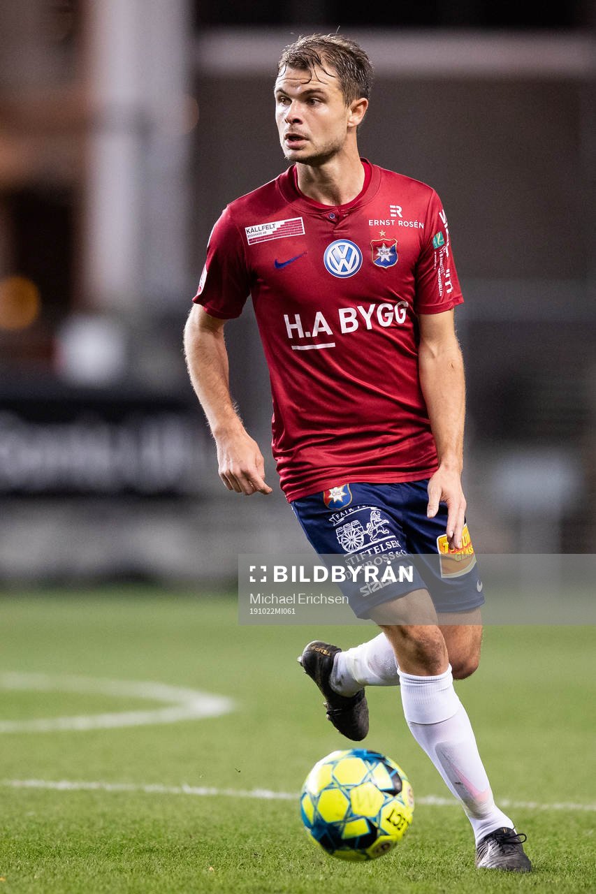 Örgrytes Hannes Sahlin under fotbollsmatchen i Superettan mellan Örgryte och Degerfors den 22 oktober 2019 i Göteborg.