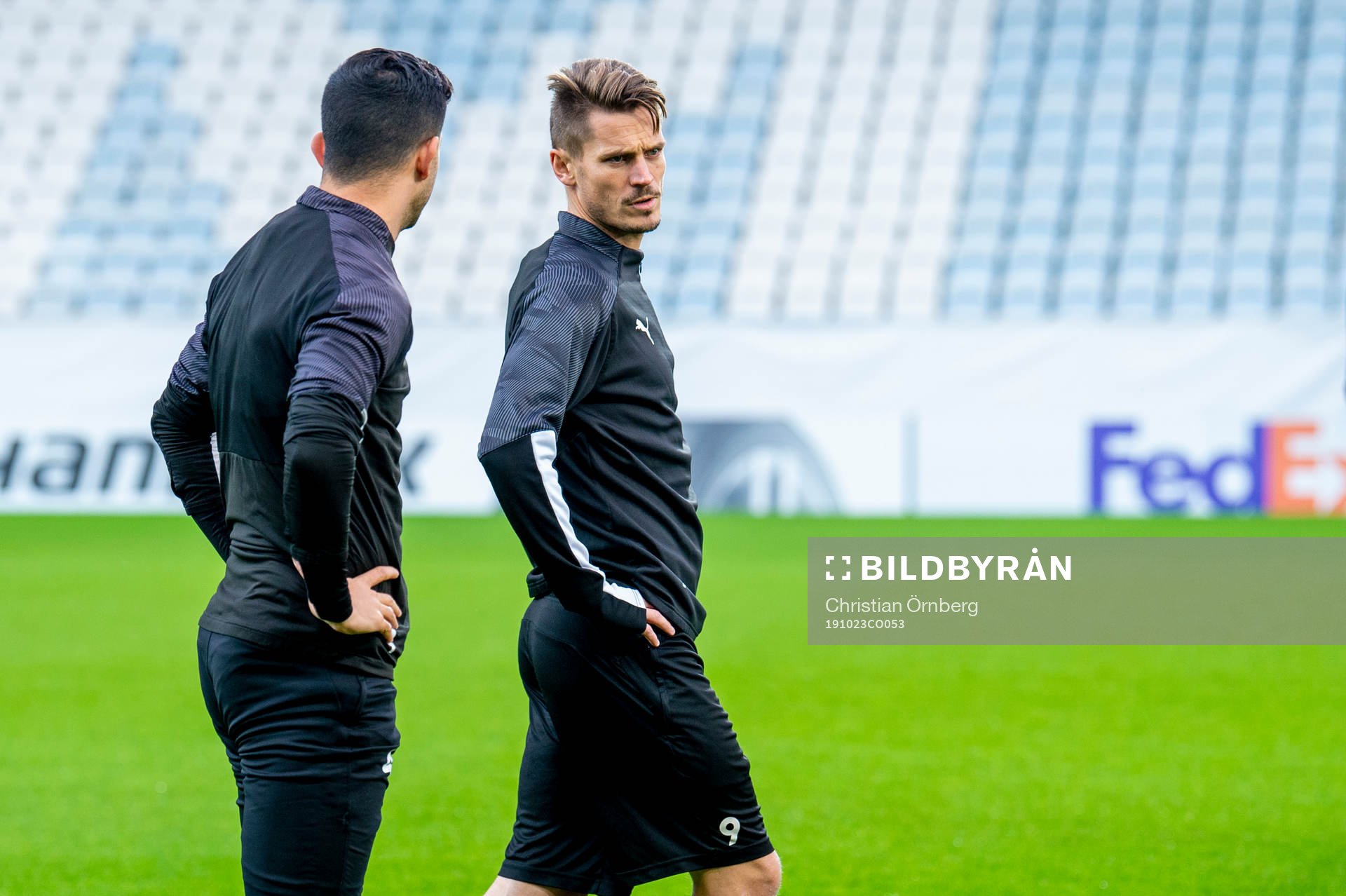 Behrang Safari and Markus Rosenberg of Malmö FF