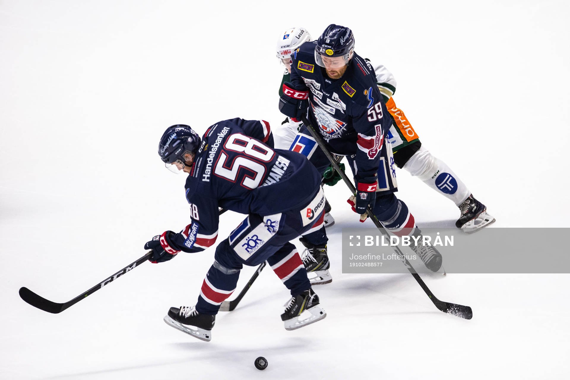 Linköpings Anton Mylläri och Robin Johansson mot