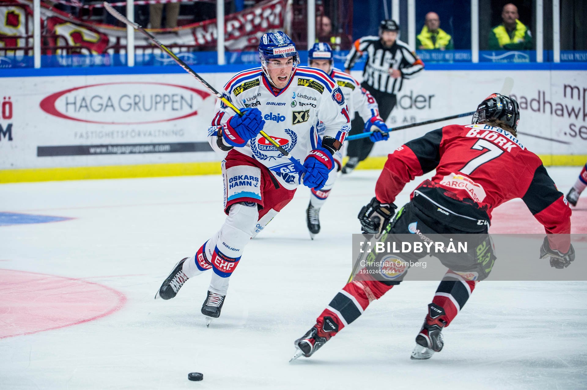 Oskarshamns Joakim Thelin mot Malmö Redhawks Marcus Björk
