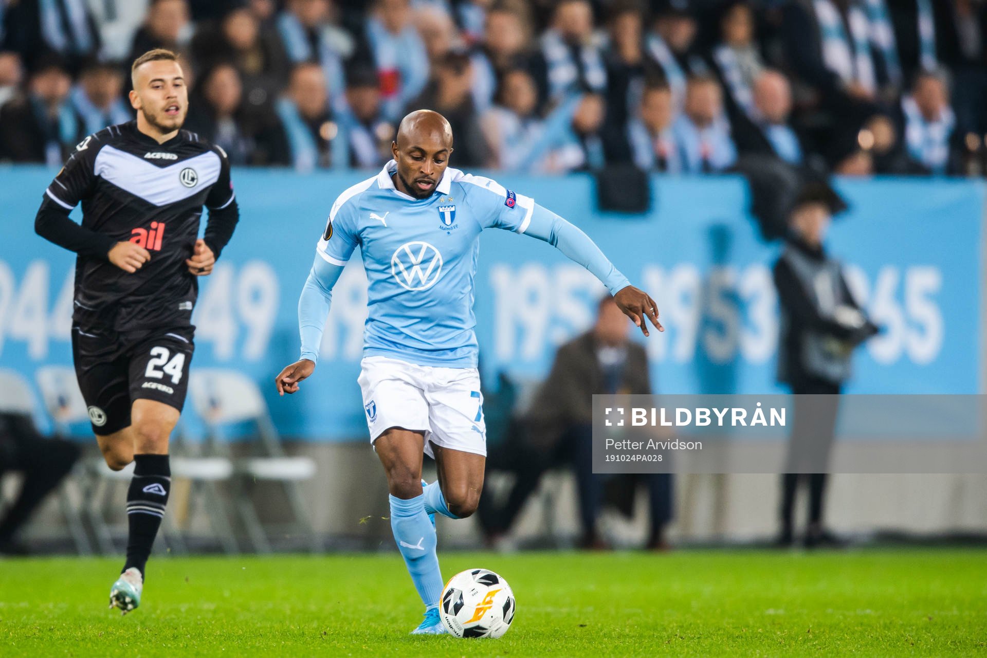 Fouad Bachirou of Malmö FF and Sandi Lovric of Lugano