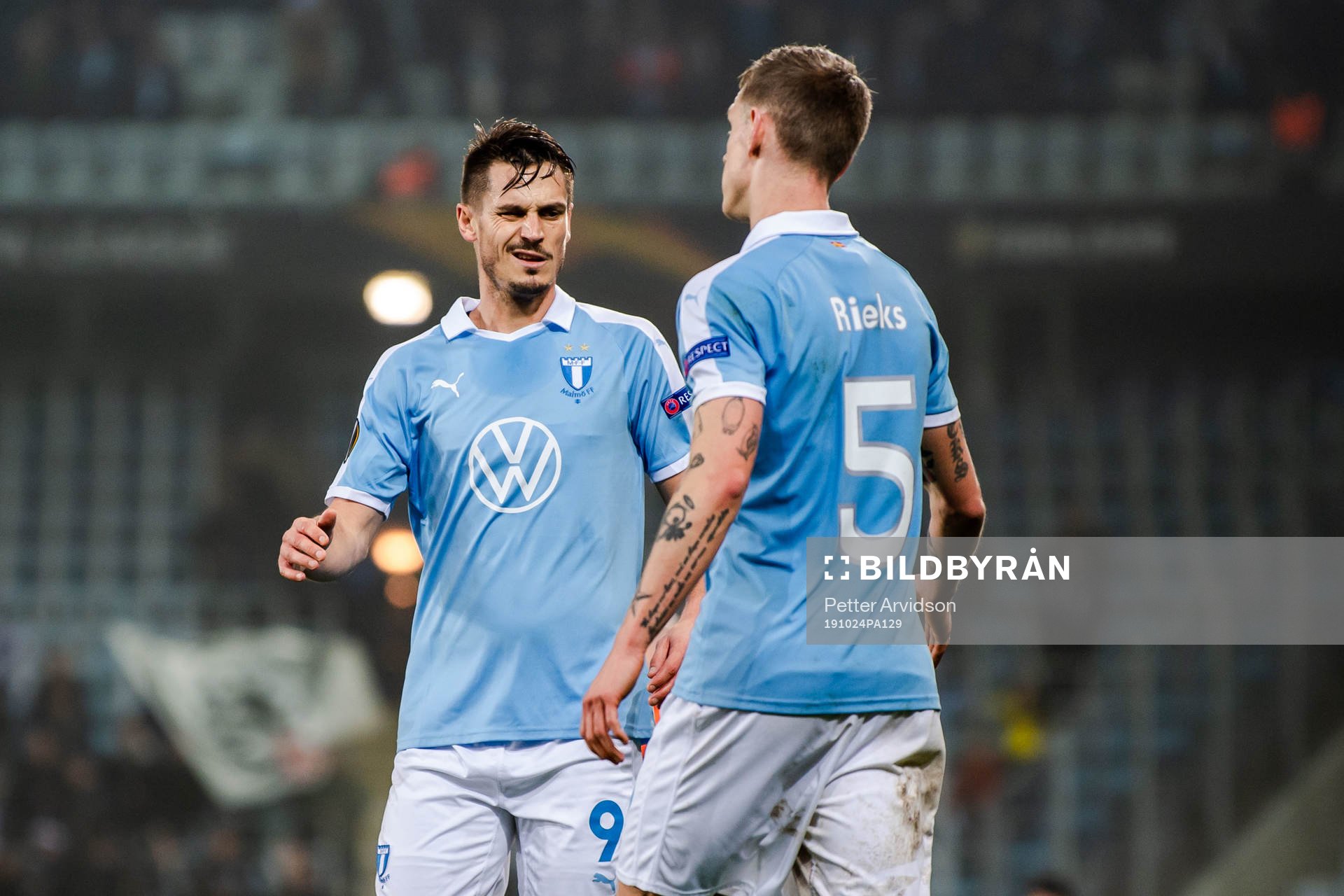 Markus Rosenberg and Sören Rieks of Malmö FF celebrate