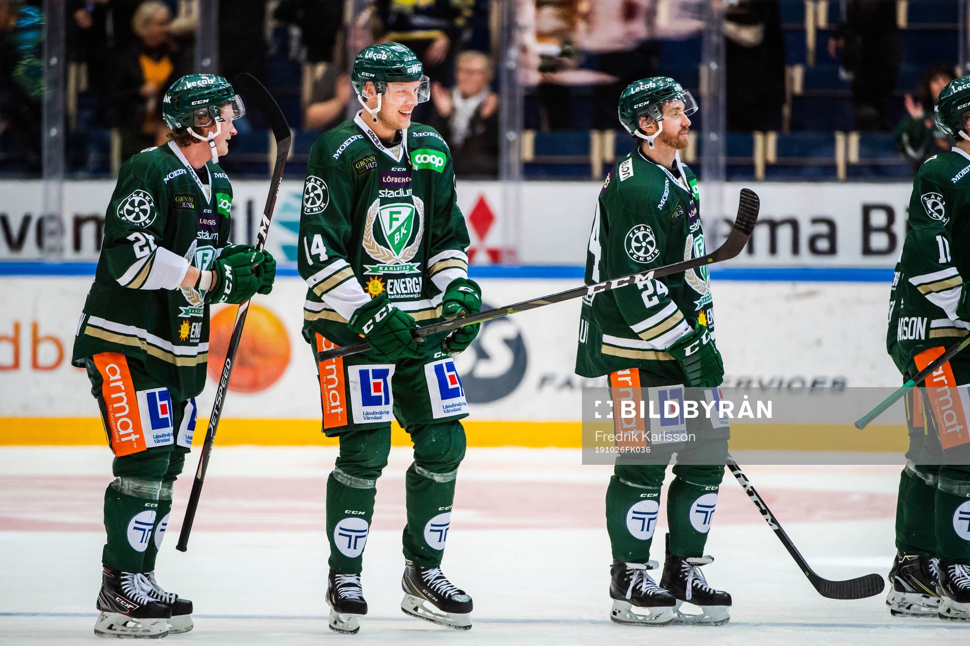 Färjestads spelare jublar