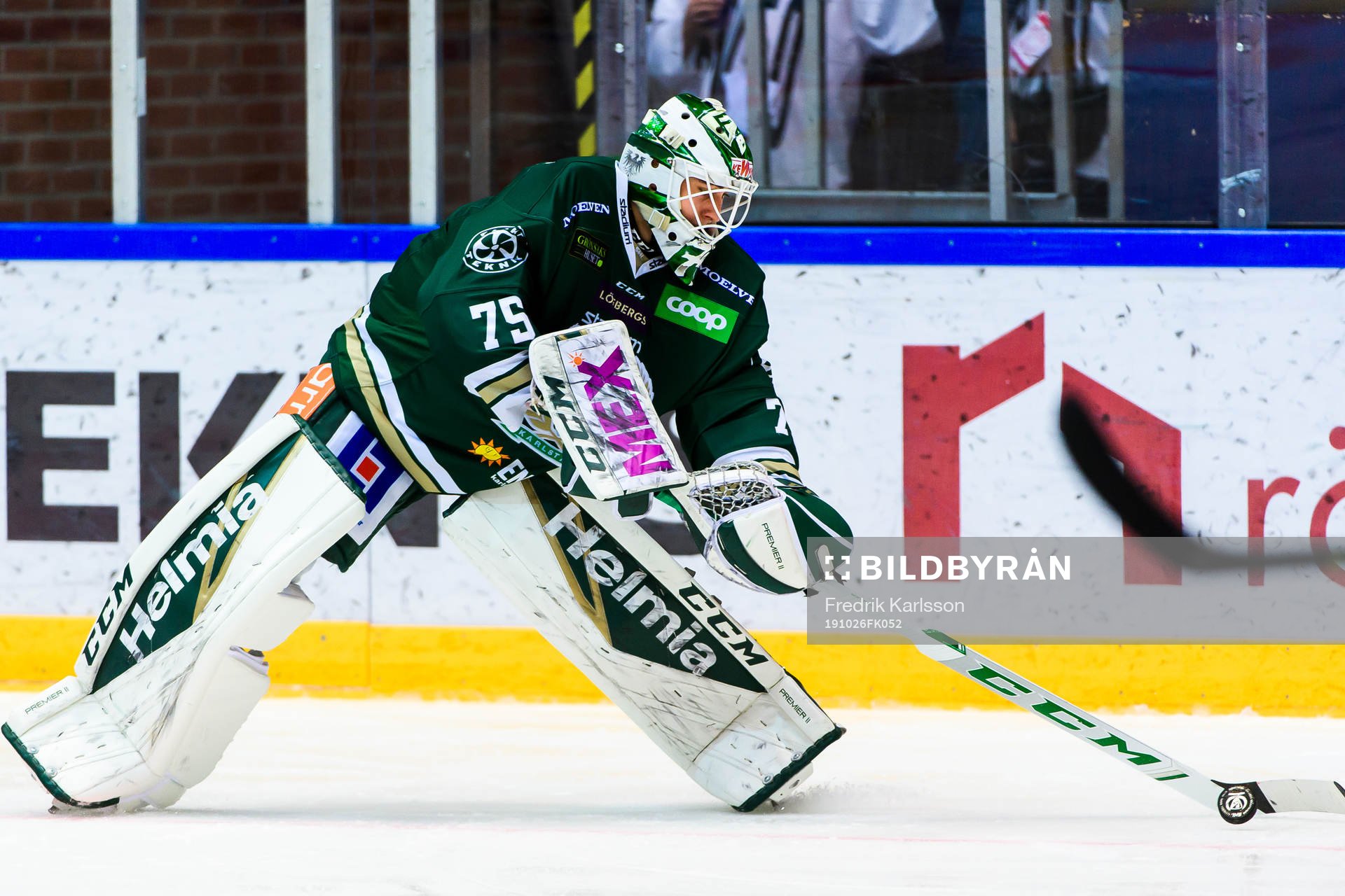 Färjestads målvakt Arvid Holm