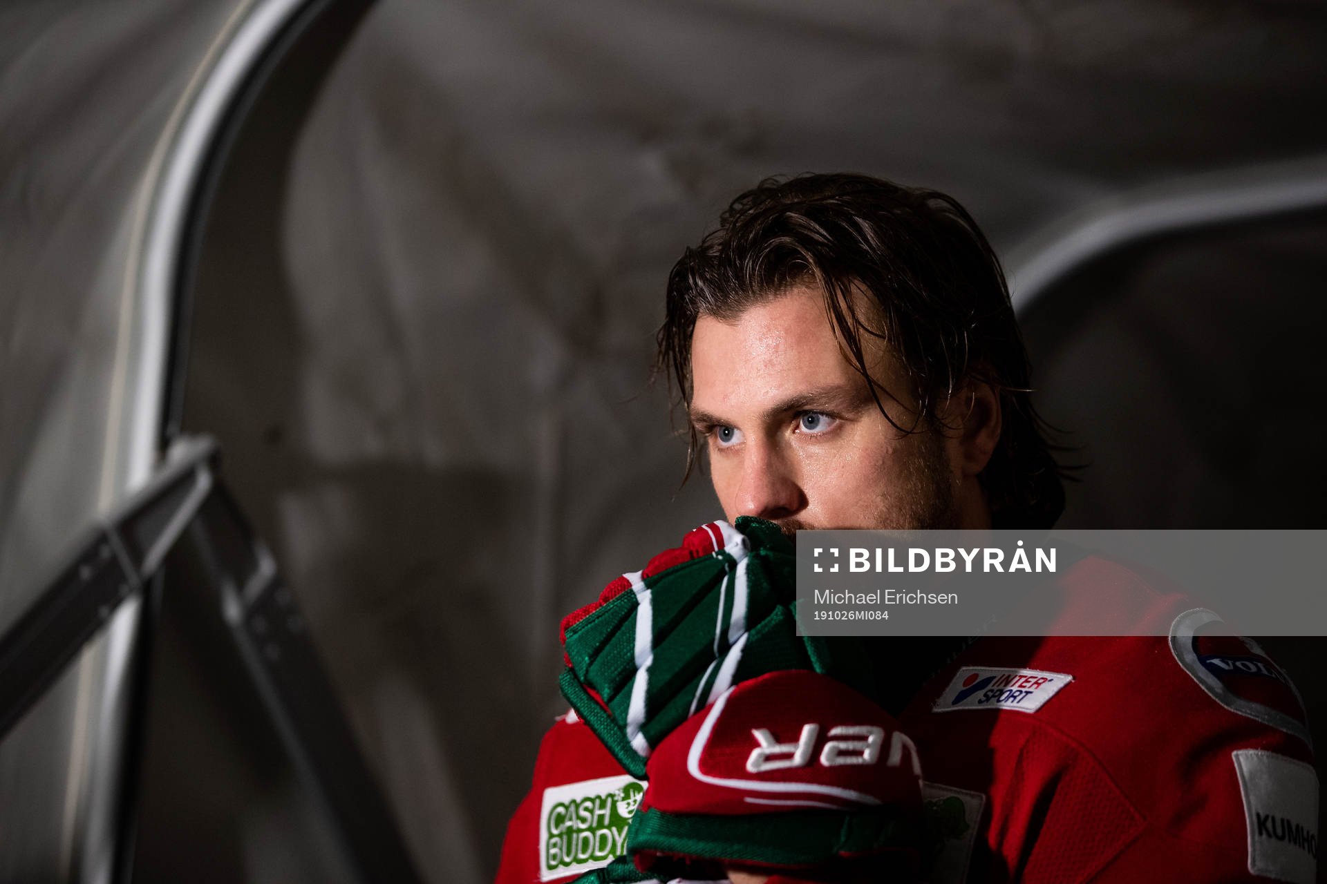 Frölundas Sebastian Stålberg innan ishockeymatchen i SHL