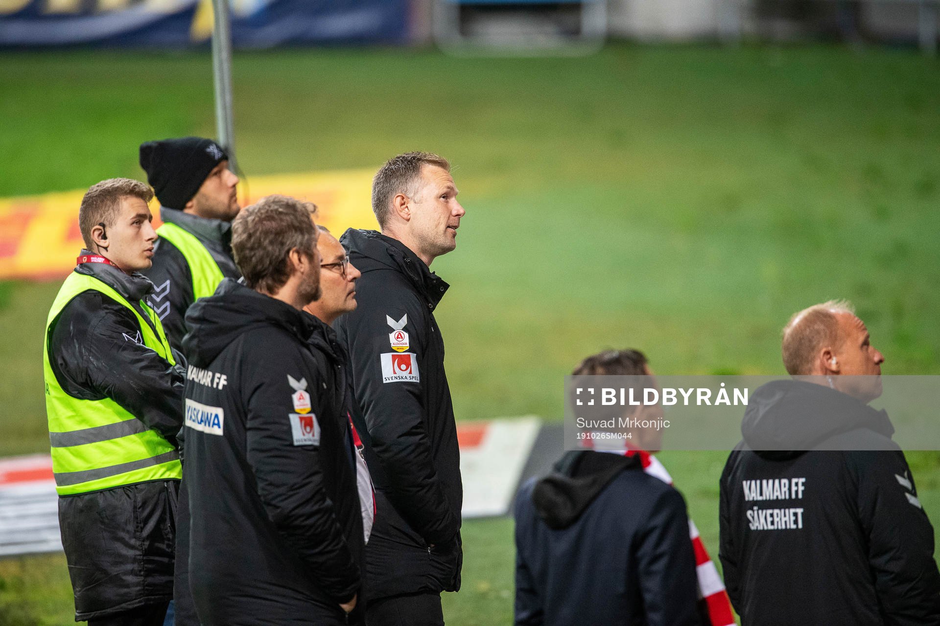 Kalmars tränare Magnus Pehrsson,  Kalmars assisterende