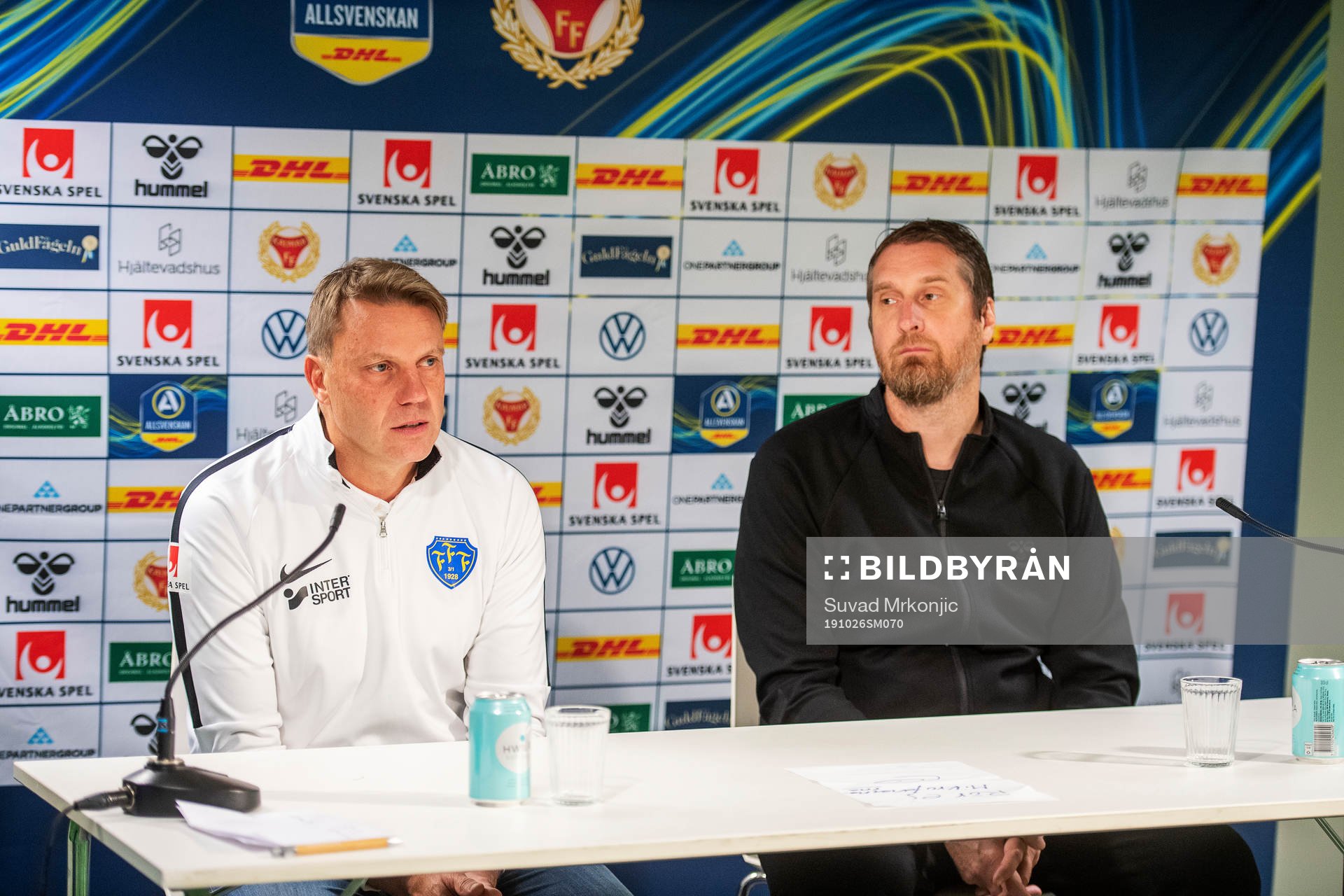 Falkenbergs tränare Hasse Eklund och Kalmars assisterende