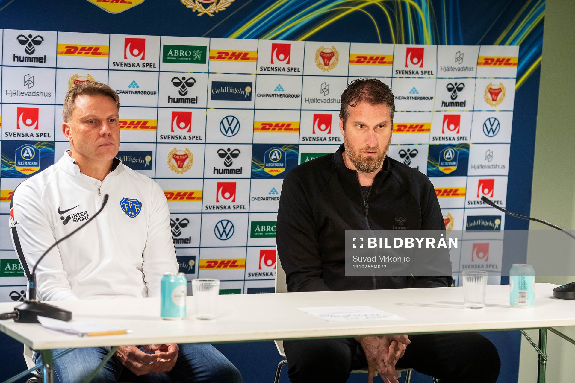 Falkenbergs tränare Hasse Eklund och Kalmars assisterende
