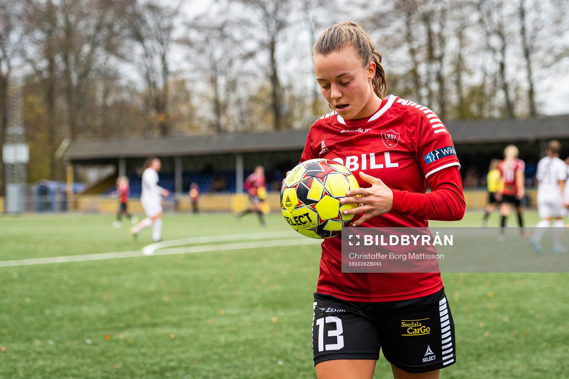 Limhamn Bunkeflos Olga Ahtinen under fotbollsmatchen i Damallsvenskan mellan Limhamn Bunkeflo och Kopparbergs/Göteborg den 26 oktober 2019 i Malmö.