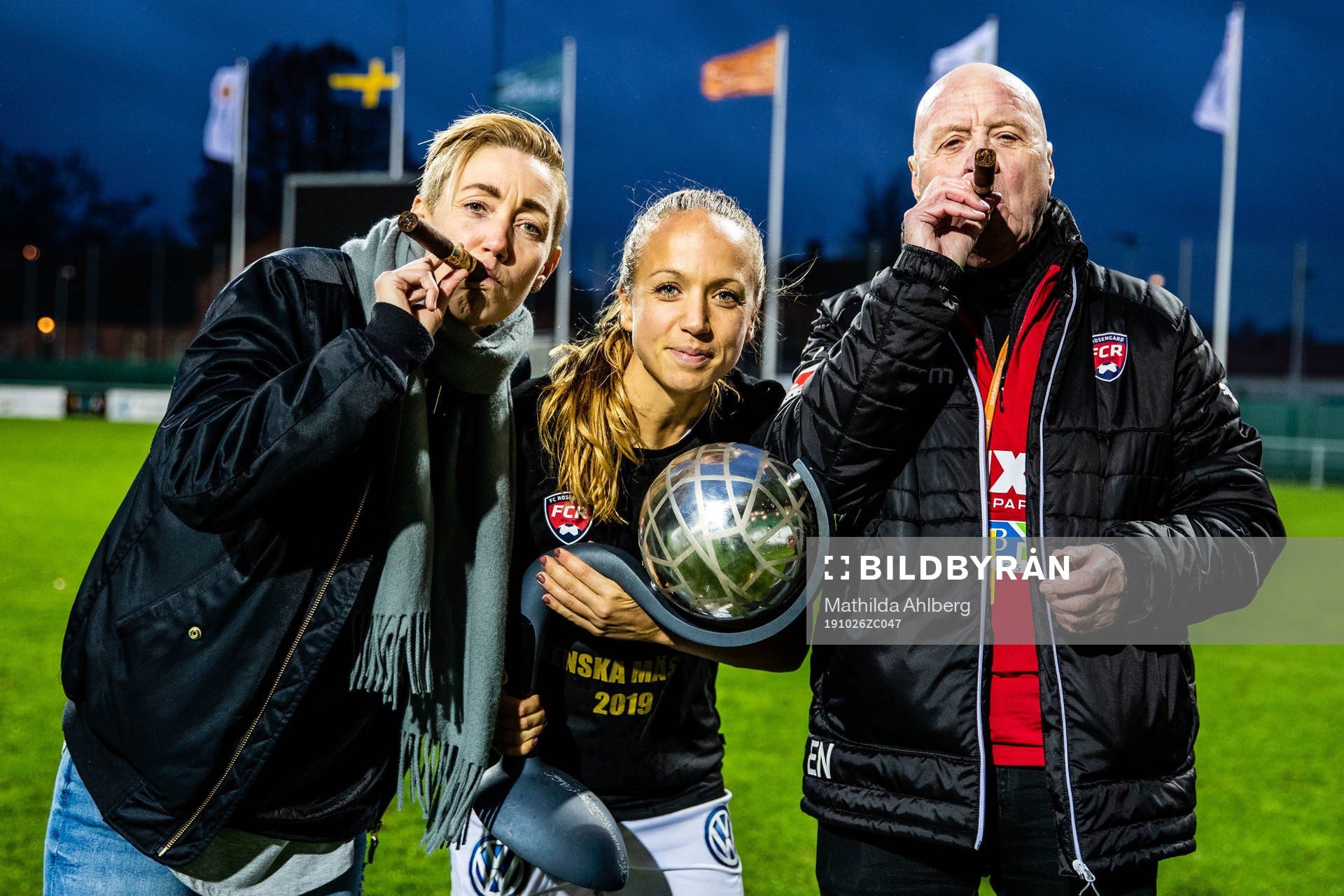 Rosengårds sportchef Therese Sjögran, Malin Levenstad och