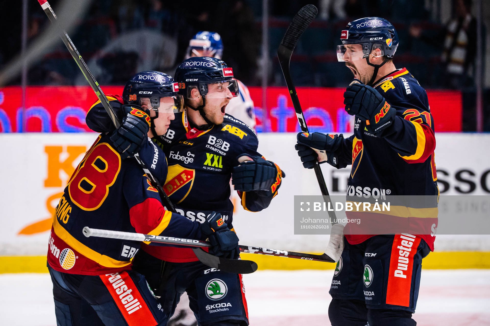 Djurgårdens Linus Hultström, Olle Alsing och Patrik