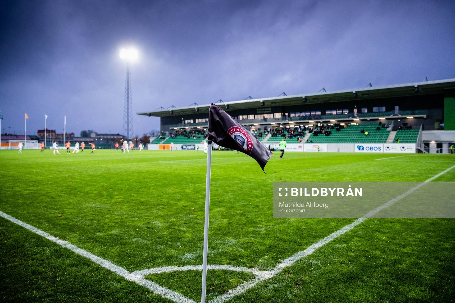 Interiör av Kristianstad fotbollsarena