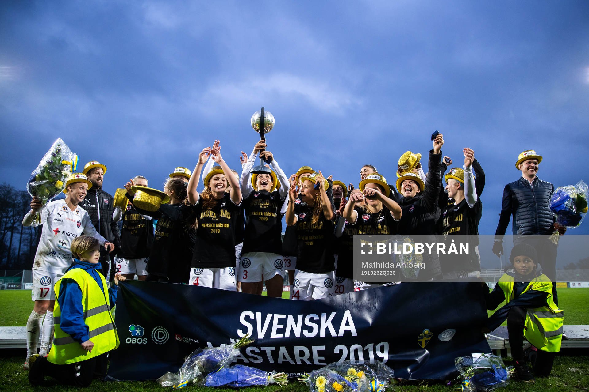 Rosengårds spelare jublar över sm-guldet