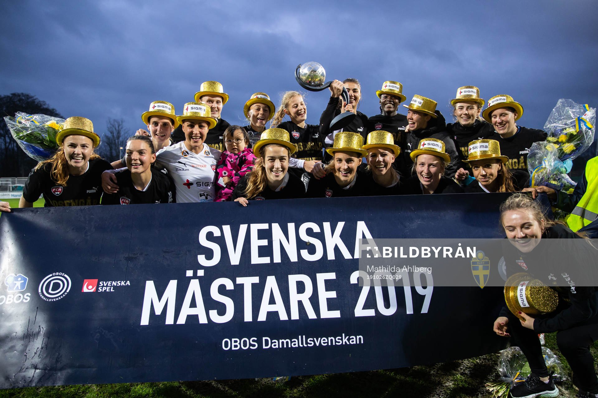 Rosengårds spelare jublar över sm-guldet