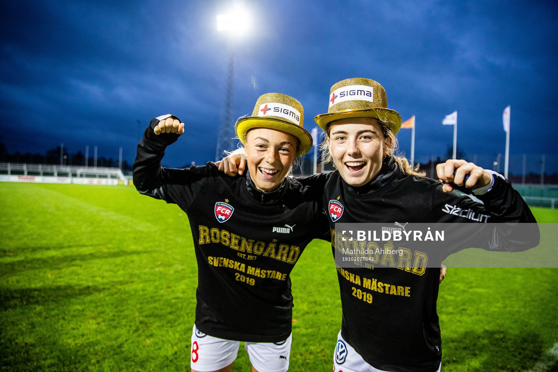 Rosengårds Hanna Bennison jublar efter fotbollsmatchen i Damallsvenskan mellan Kristianstad och Rosengård den 26 oktober 2019 i Kristianstad.