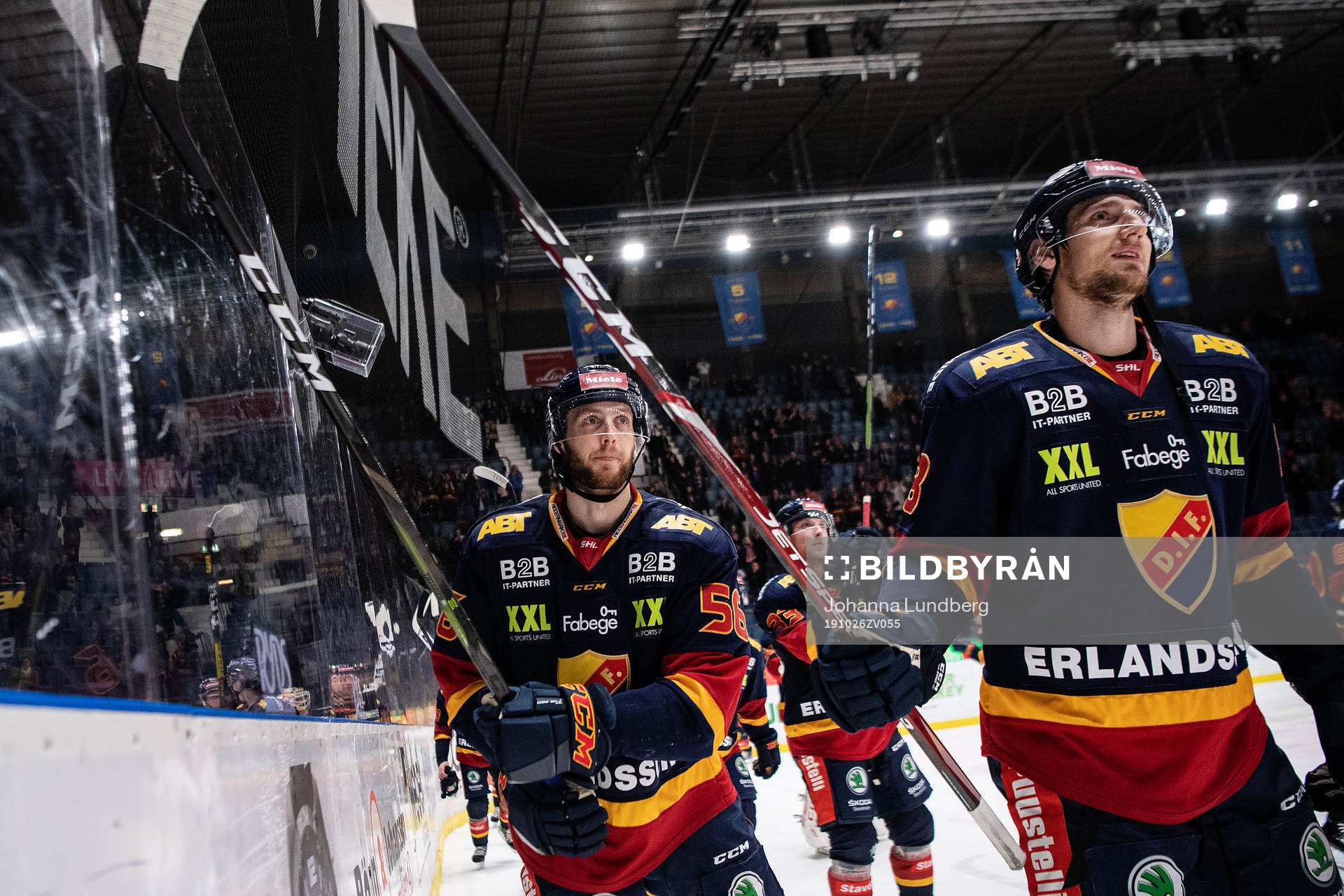 Djurgårdens Robin Norell och Anton Hedman jublar