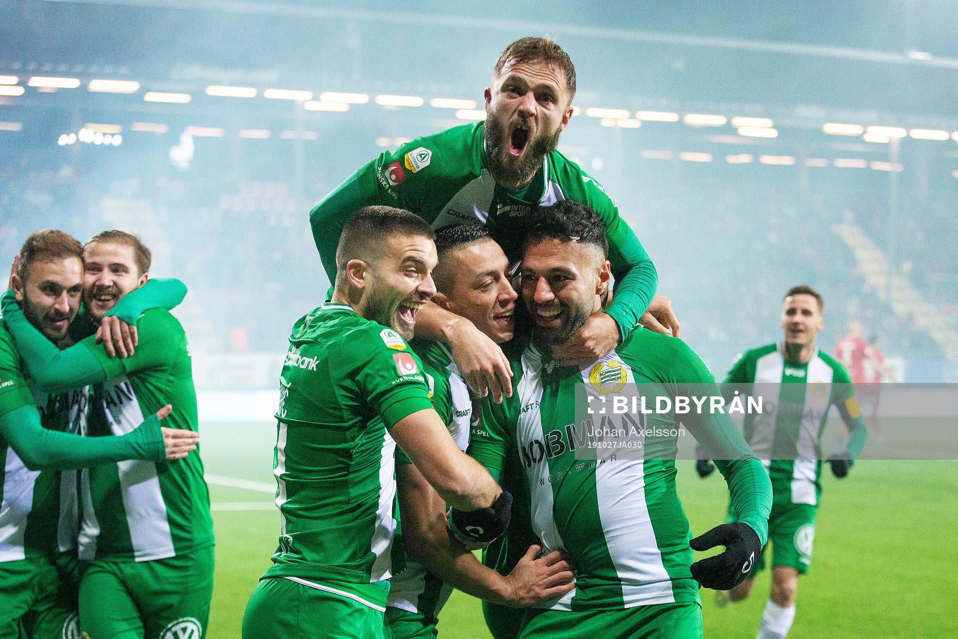 Hammarbys Imad Khalili jublar efter 0-1 under fotbollsmatchen i Allsvenskan mellan Östersund och Hammarby den 27 Oktober 2019 i Östersund.