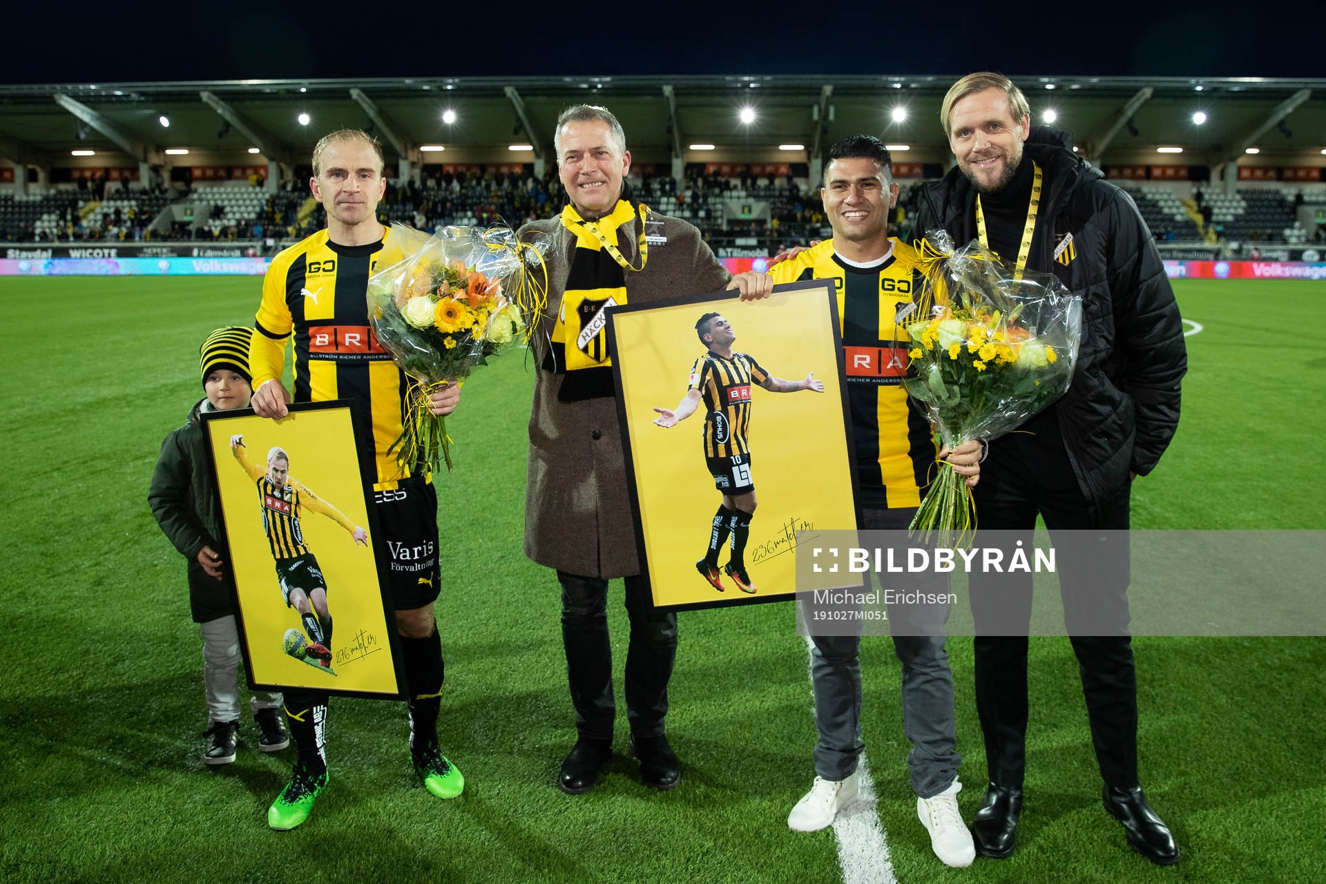 Häckens Kari Arkivuo, sportchef Sonny Karlsson, Paulinho
