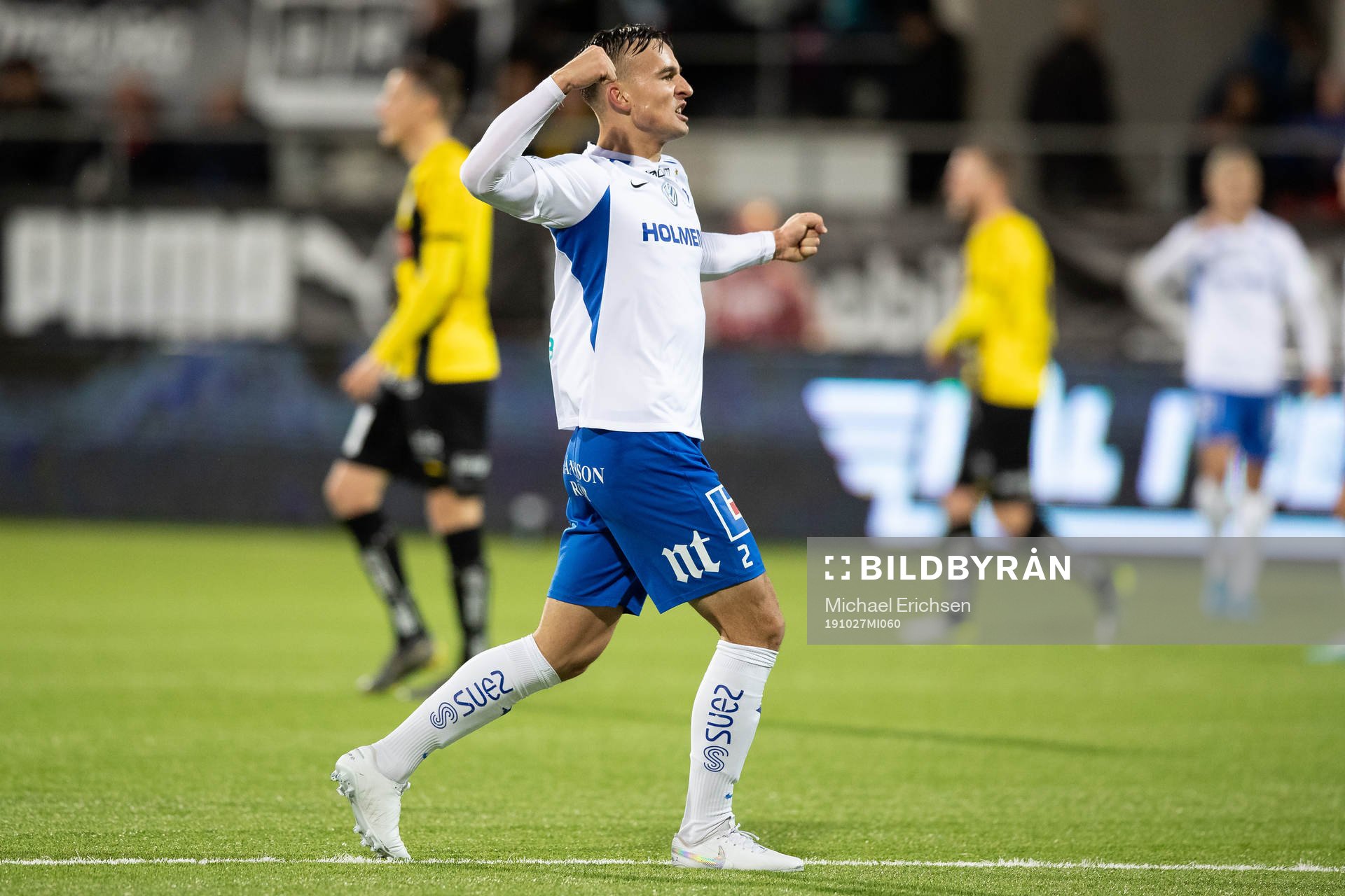 IFK Norrköpings Henrik Castegren jublar efter fotbollsmatchen i allsvenskan mellan Häcken och Norrköping den 27 oktober 2019 i Göteborg.