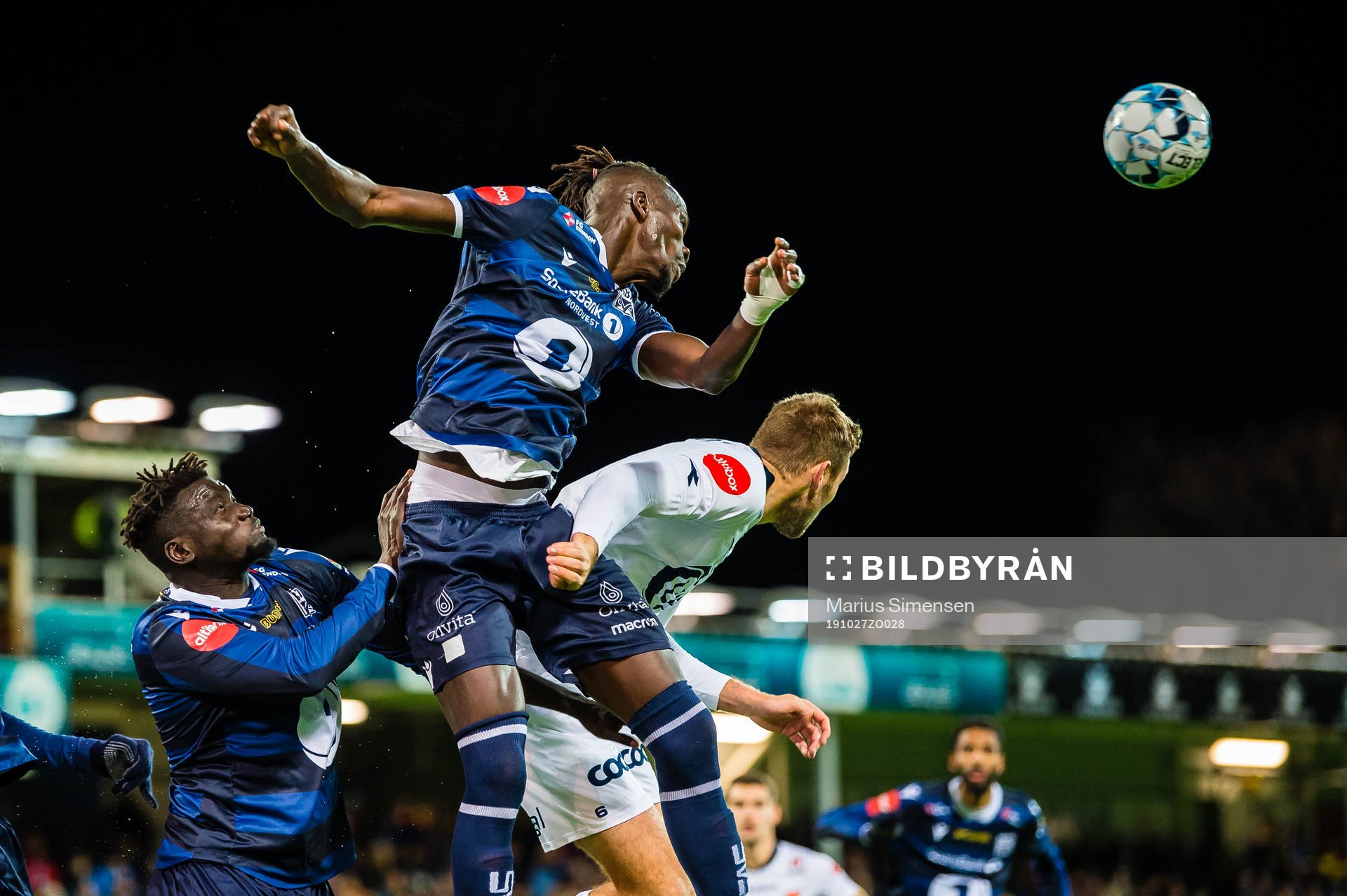 Aliou Coly, Amidou Diop of Kristiansund and Runar Ullaland