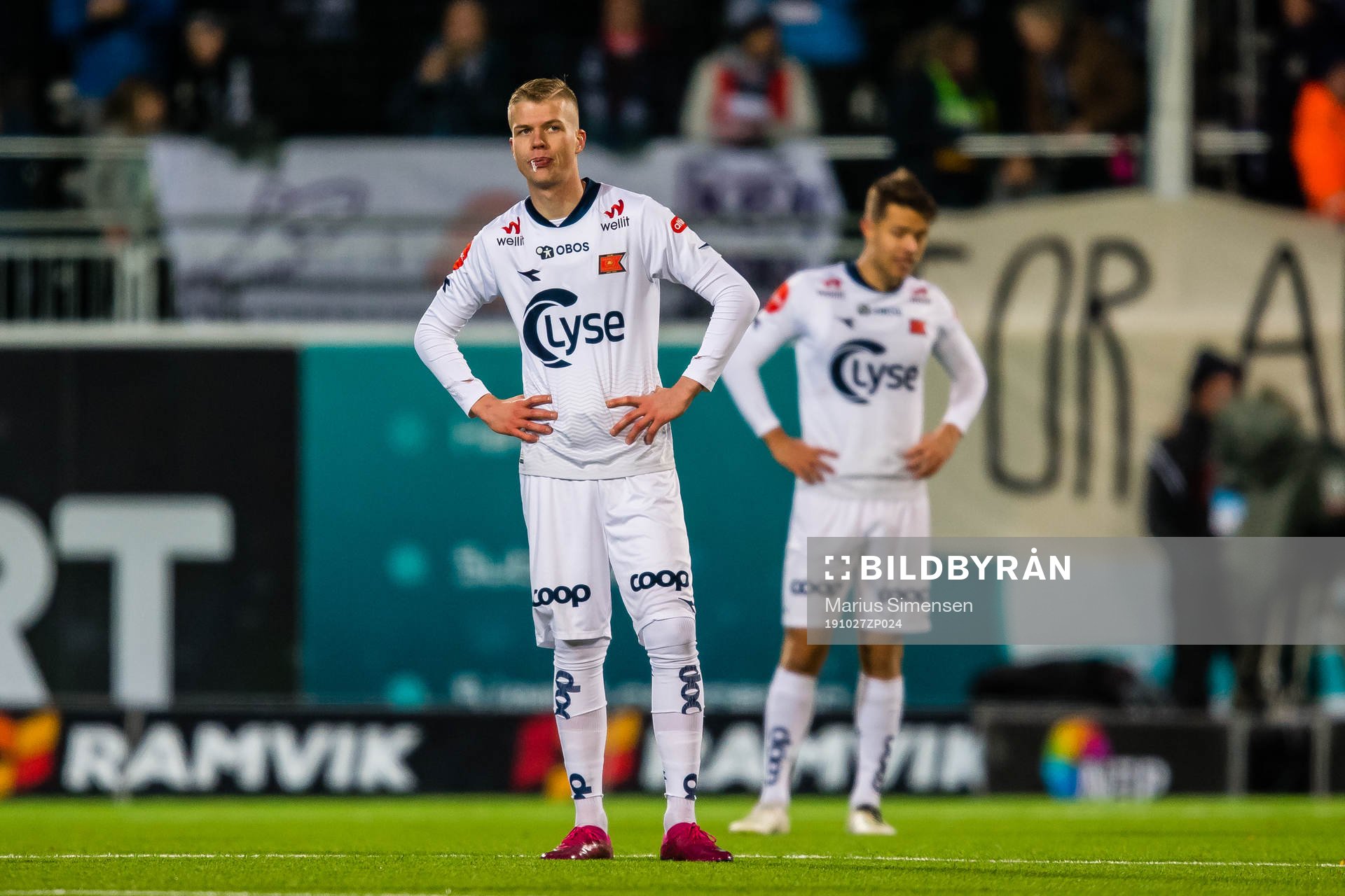 Samuel Kari Fridjonsson of Viking looks dejected