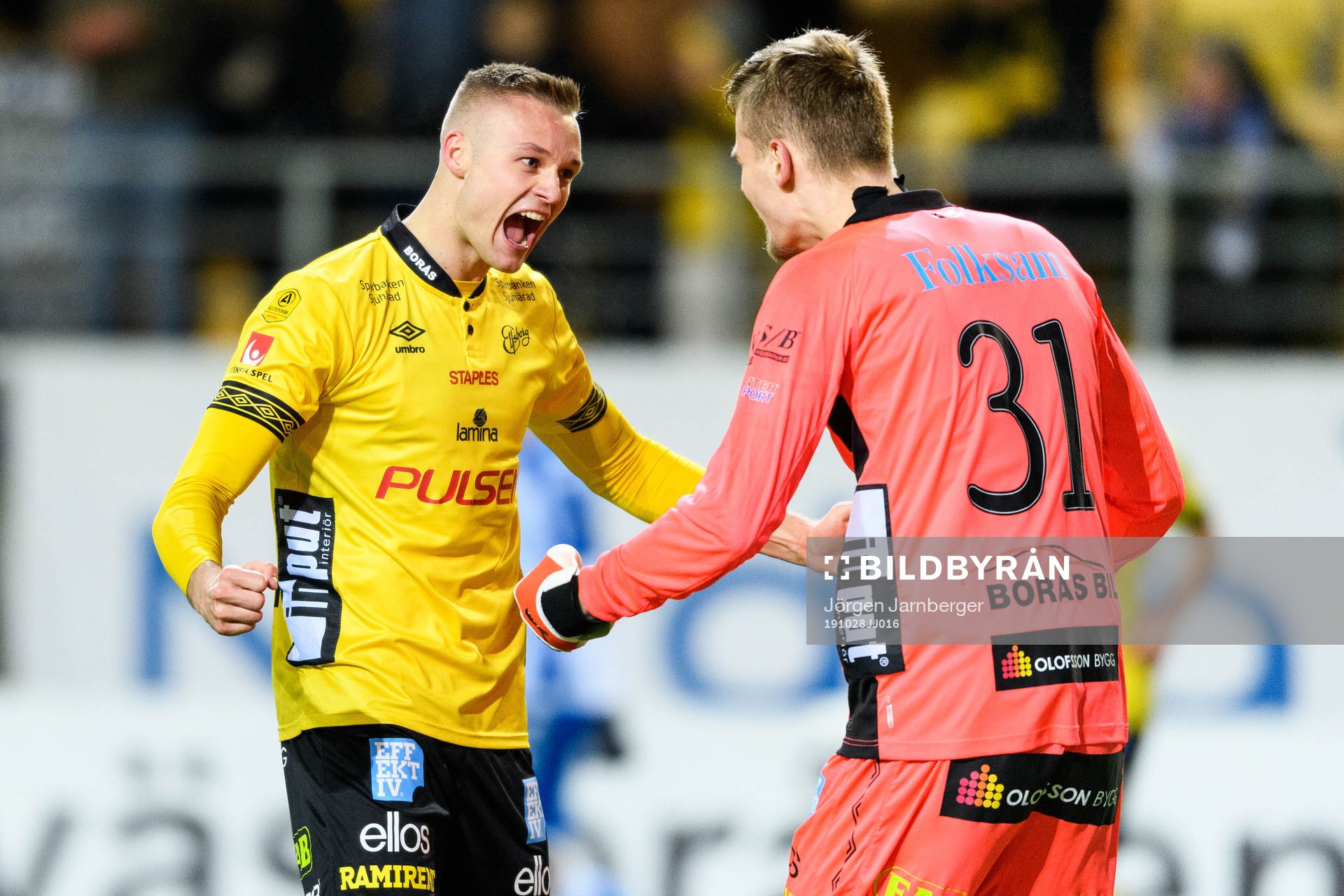 Elfsborgs Stian Rode Gregersen och målvakt Tim Rönning