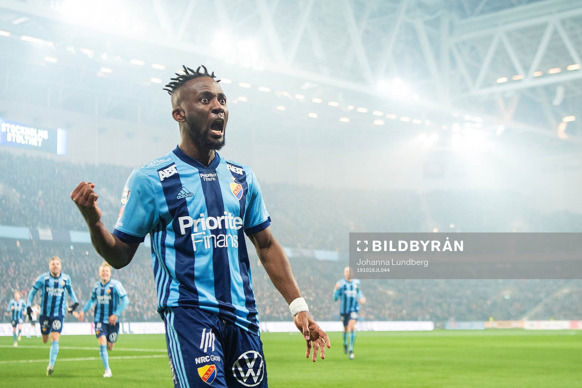 Djurgårdens Mohamed Buya Turay jublar