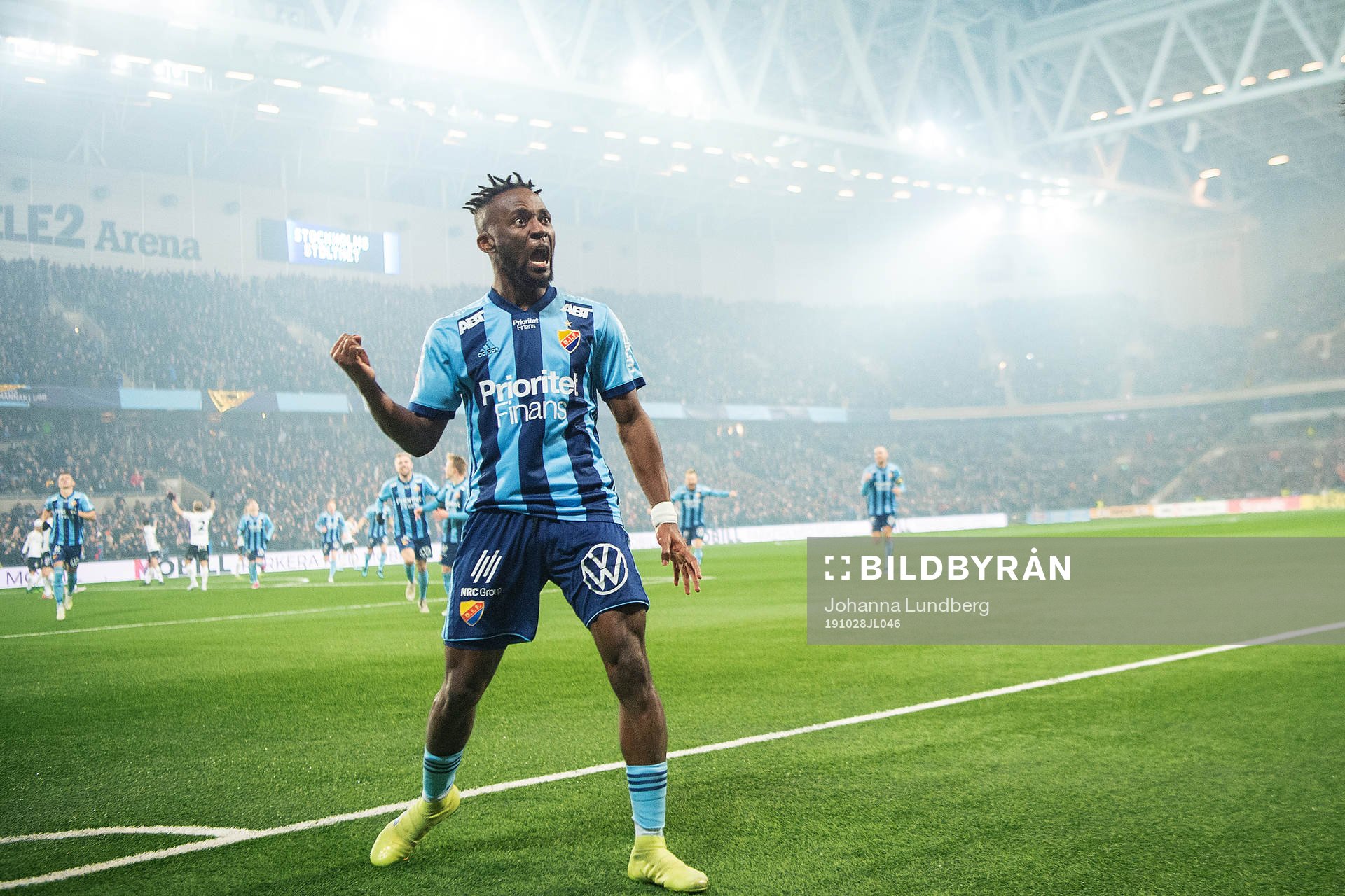 Djurgårdens Mohamed Buya Turay jublar