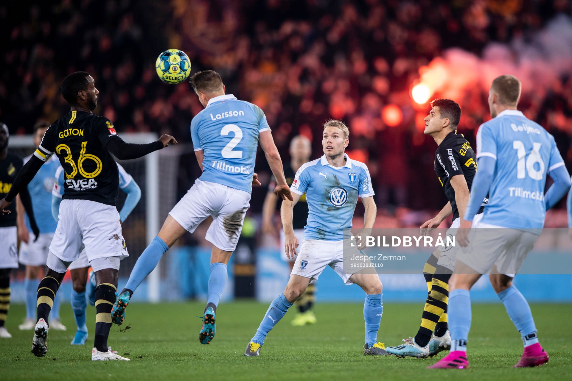 s Henok Goitom, Malmö FFs Eric Larsson och Oscar Lewicki