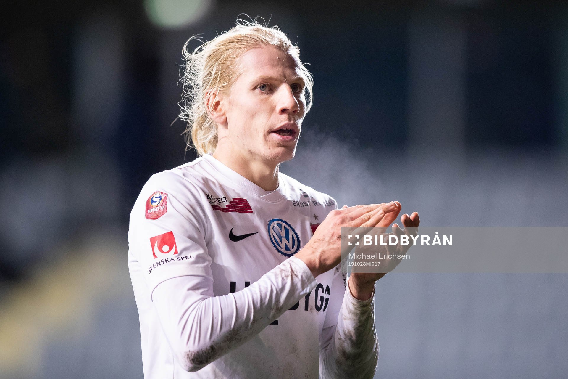 Örgrytes Gustav Ludwigson  fotbollsmatchen i Superettan