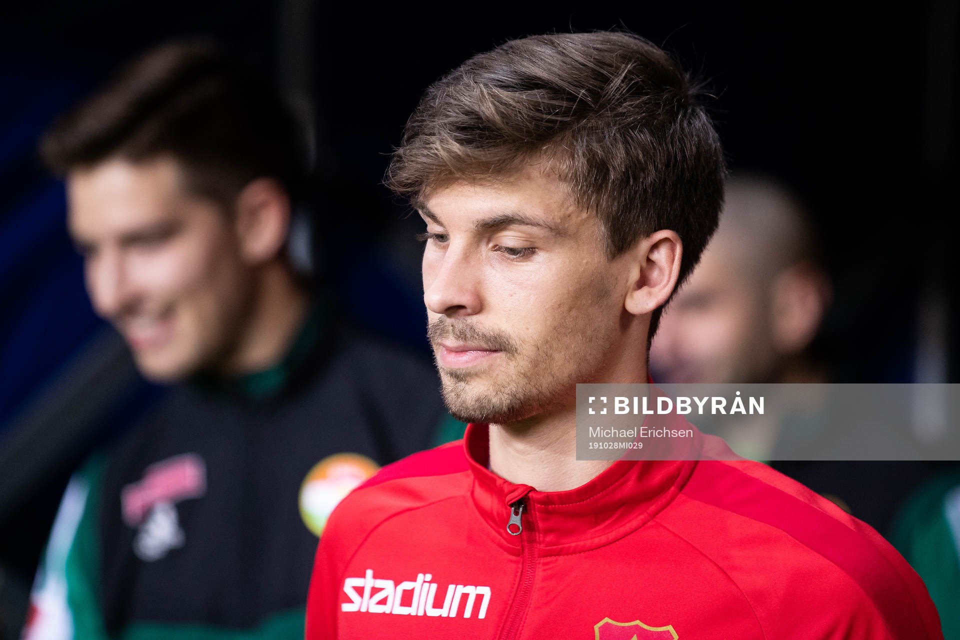 Örgrytes Daniel Paulson innan fotbollsmatchen i Superettan