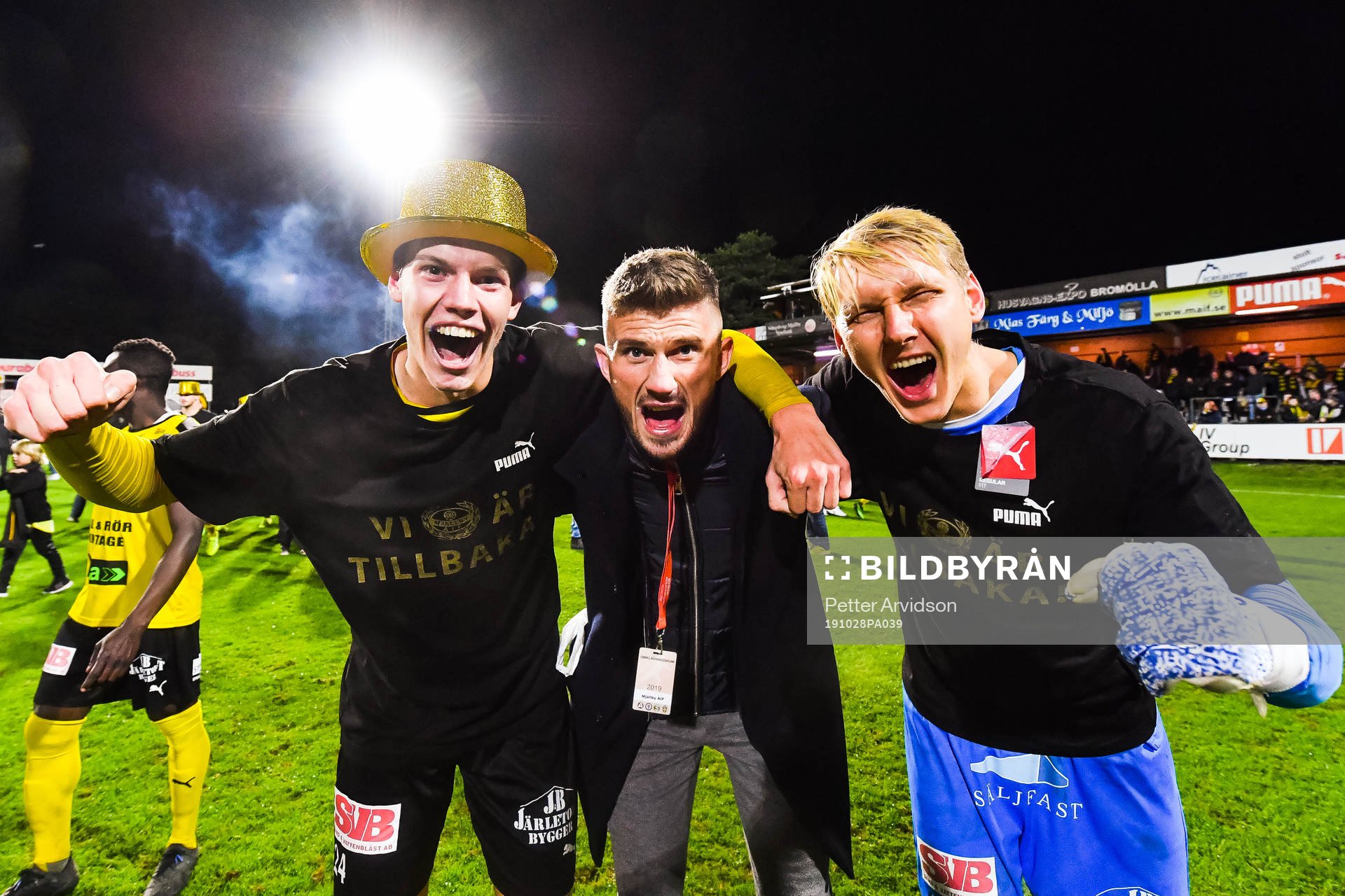 Mjällbys Taylor Silverholt, Erik Pärsson och målvakt