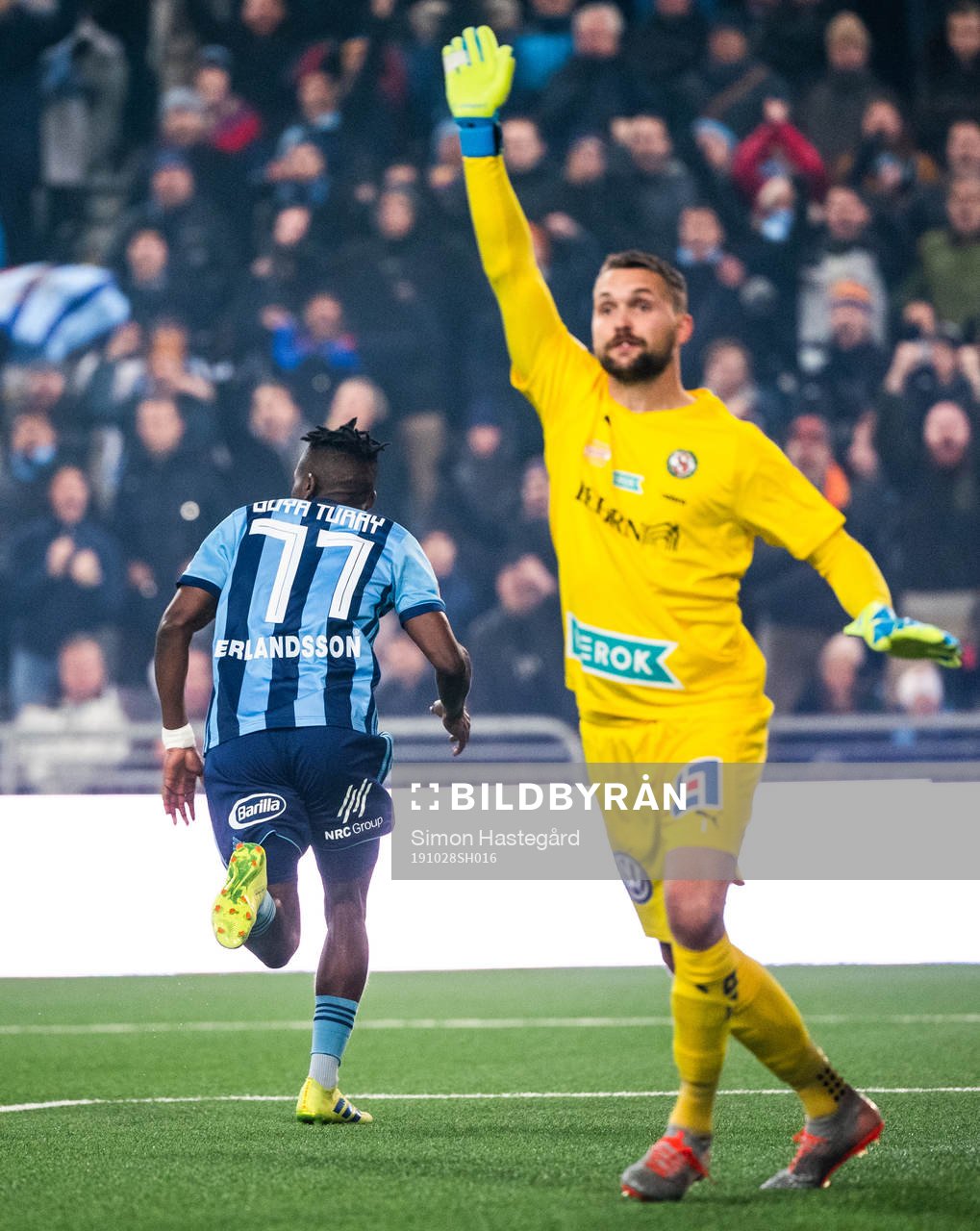 Djurgårdens Mohamed Buya Turay jublar