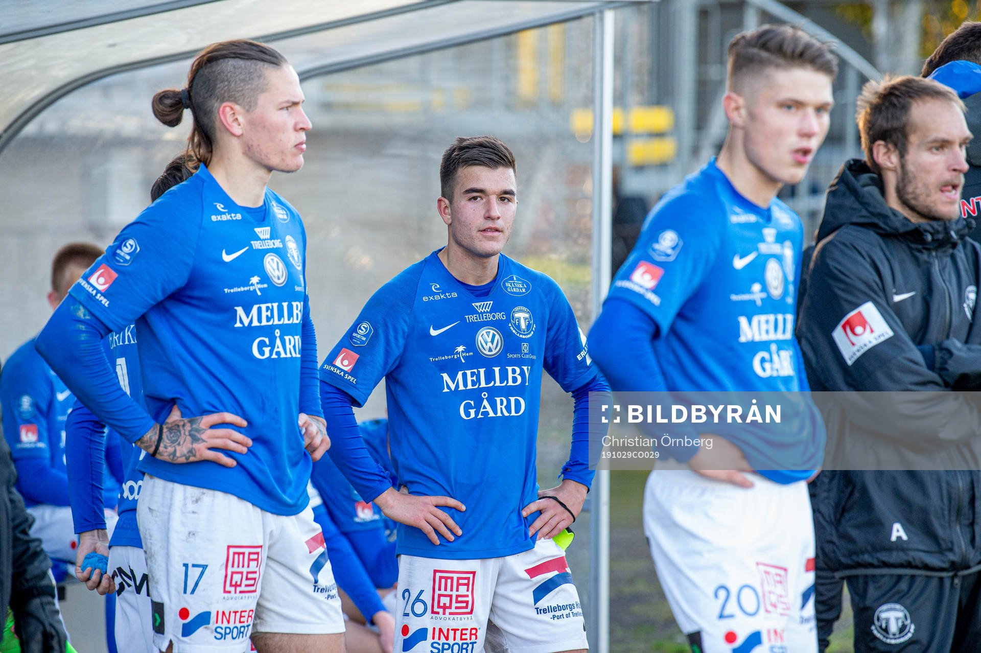 Trelleborgs Isak Jönsson, Haris Brkic och Kevin Harletun