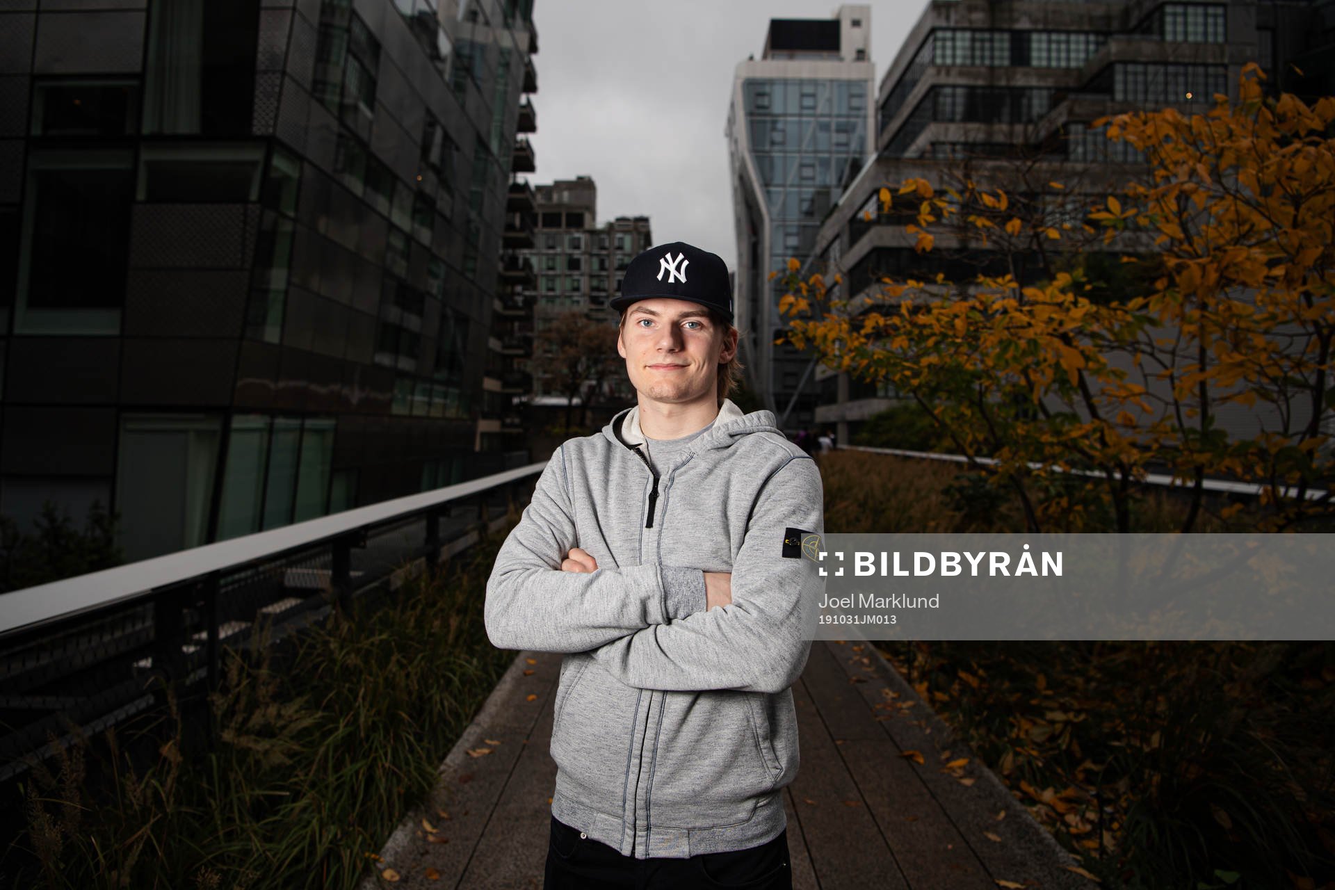 Lias Andersson, player in the NHL ice hockey team New York