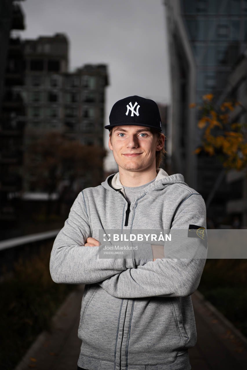 Lias Andersson, player in the NHL ice hockey team New York